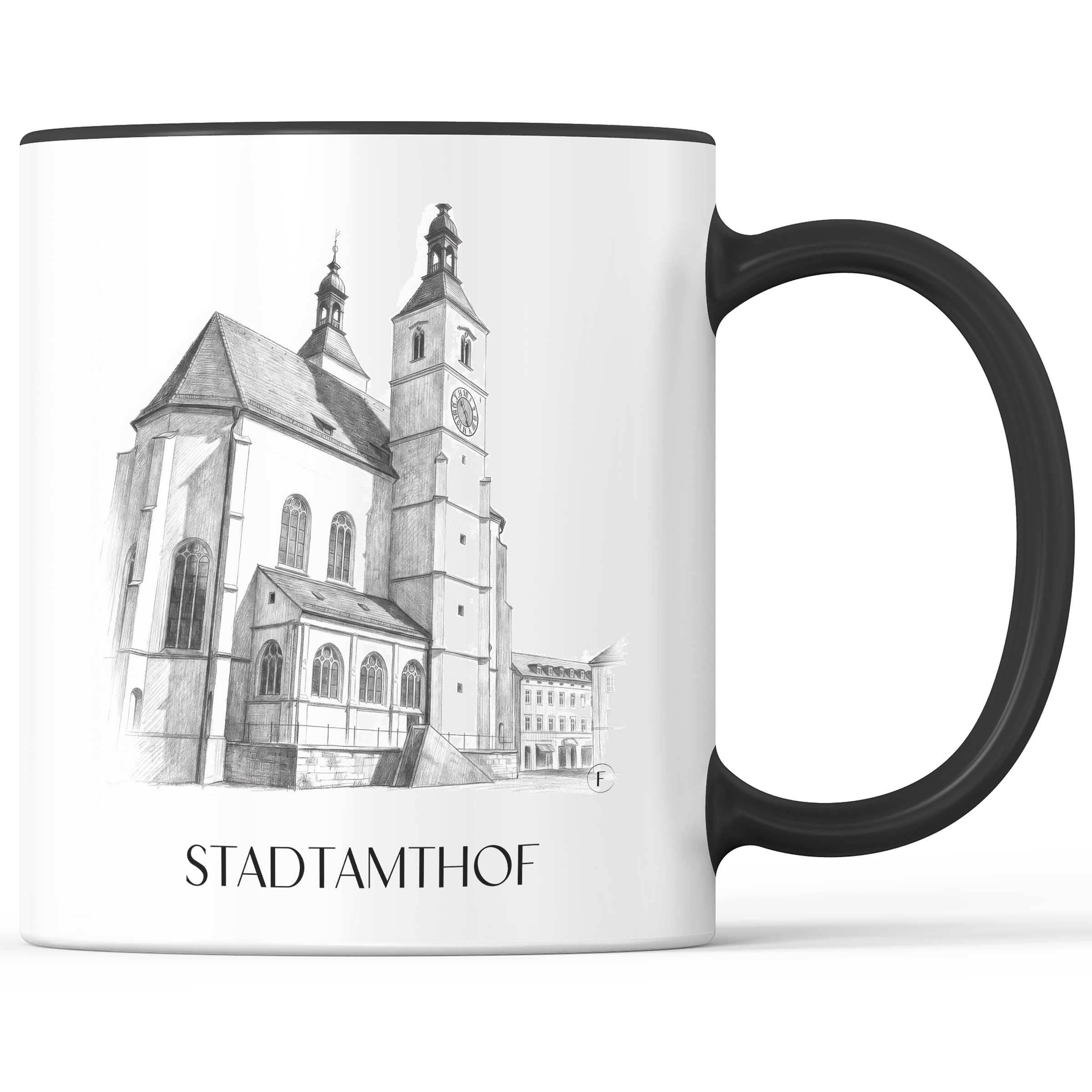Neupfarrplatz Kaffeebecher - Regensburg - Deutschland Becher - Kaffeetasse im Zeichnung Stil
