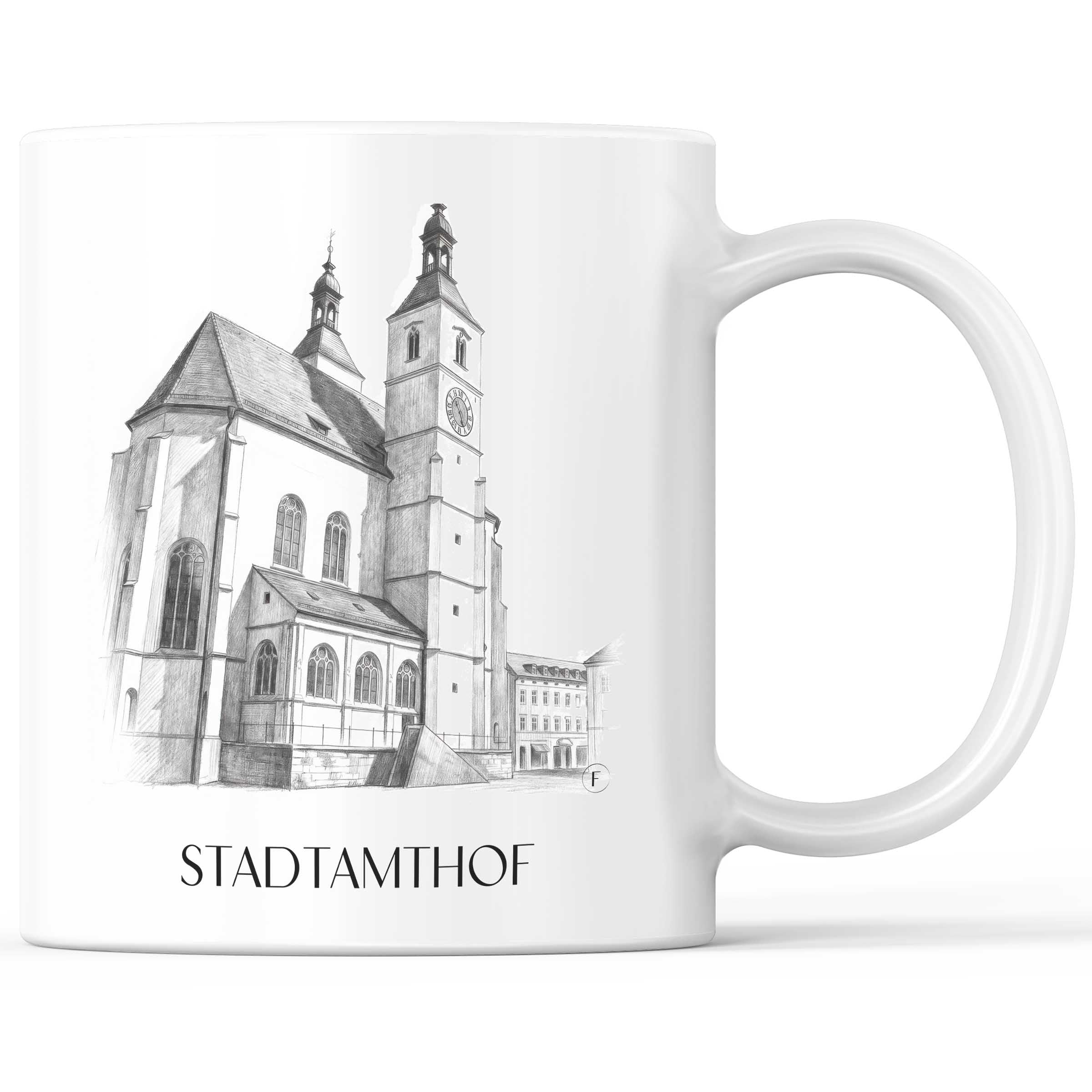 Neupfarrplatz Kaffeebecher - Regensburg - Deutschland Becher - Kaffeetasse im Zeichnung Stil