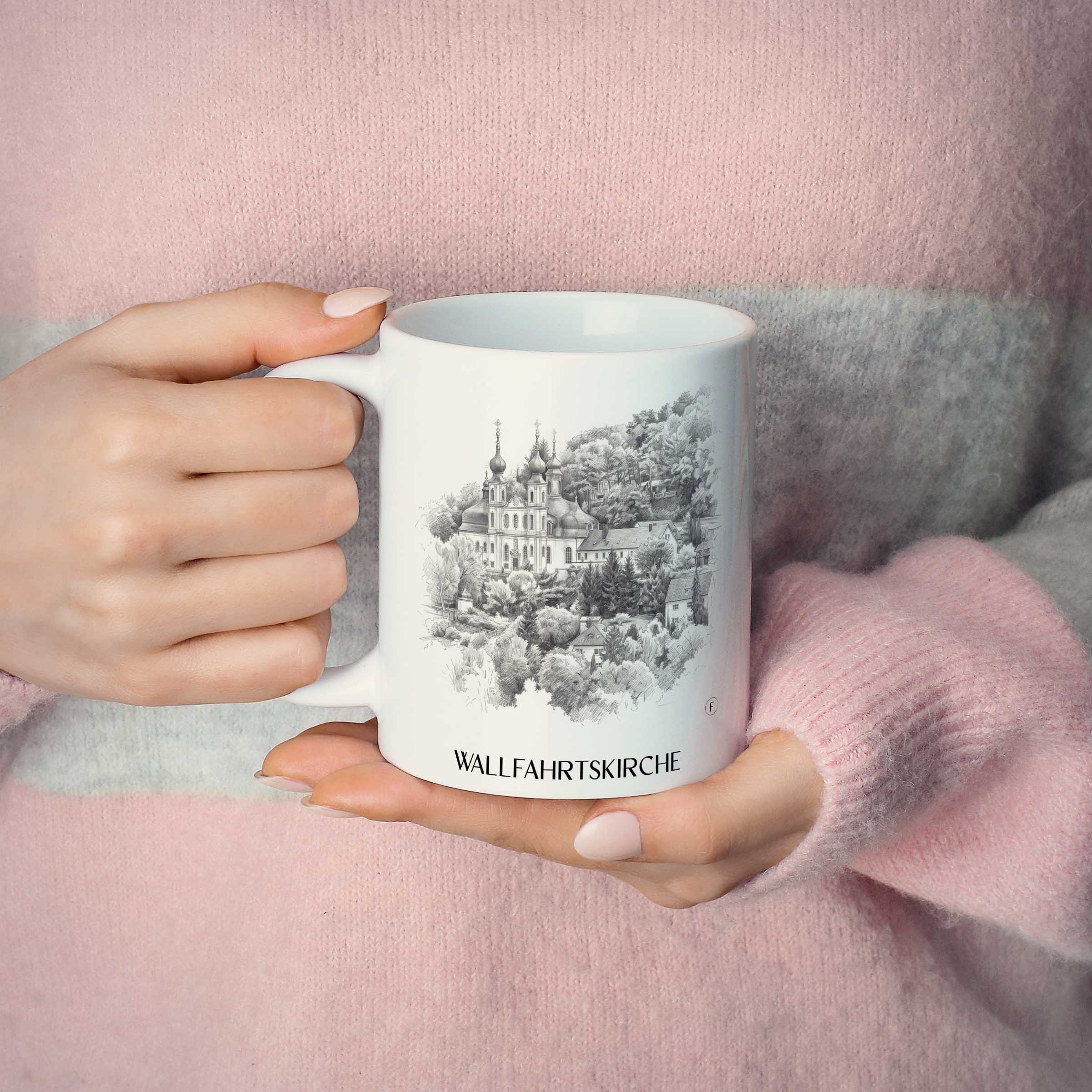 wallfahrtskirche-würzburg-deutschland-kaffeebecher-bleistift-zeichnung-drawing