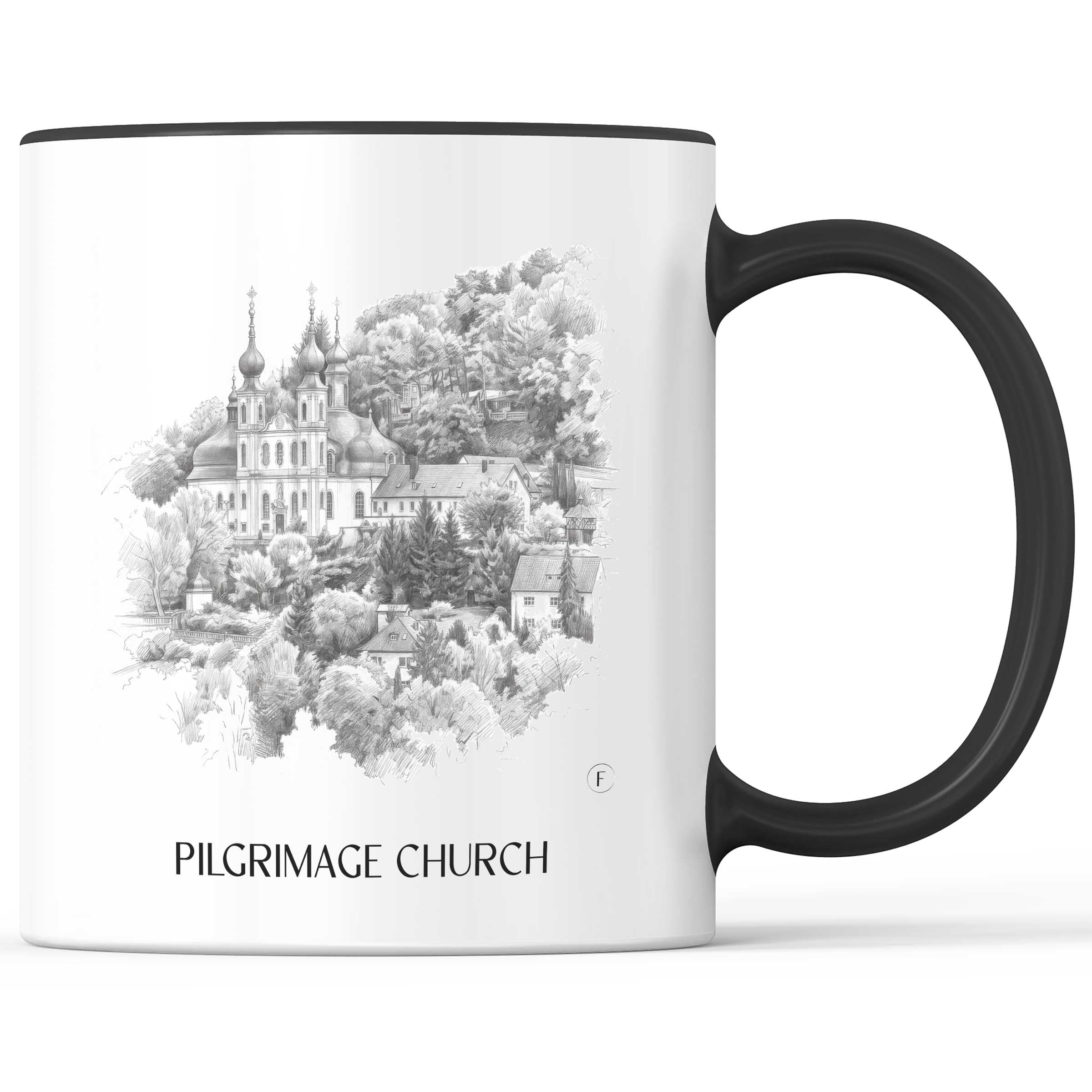 Wallfahrtskirche Kaffeebecher - Würzburg - Deutschland Becher - Kaffeetasse im Zeichnung Stil