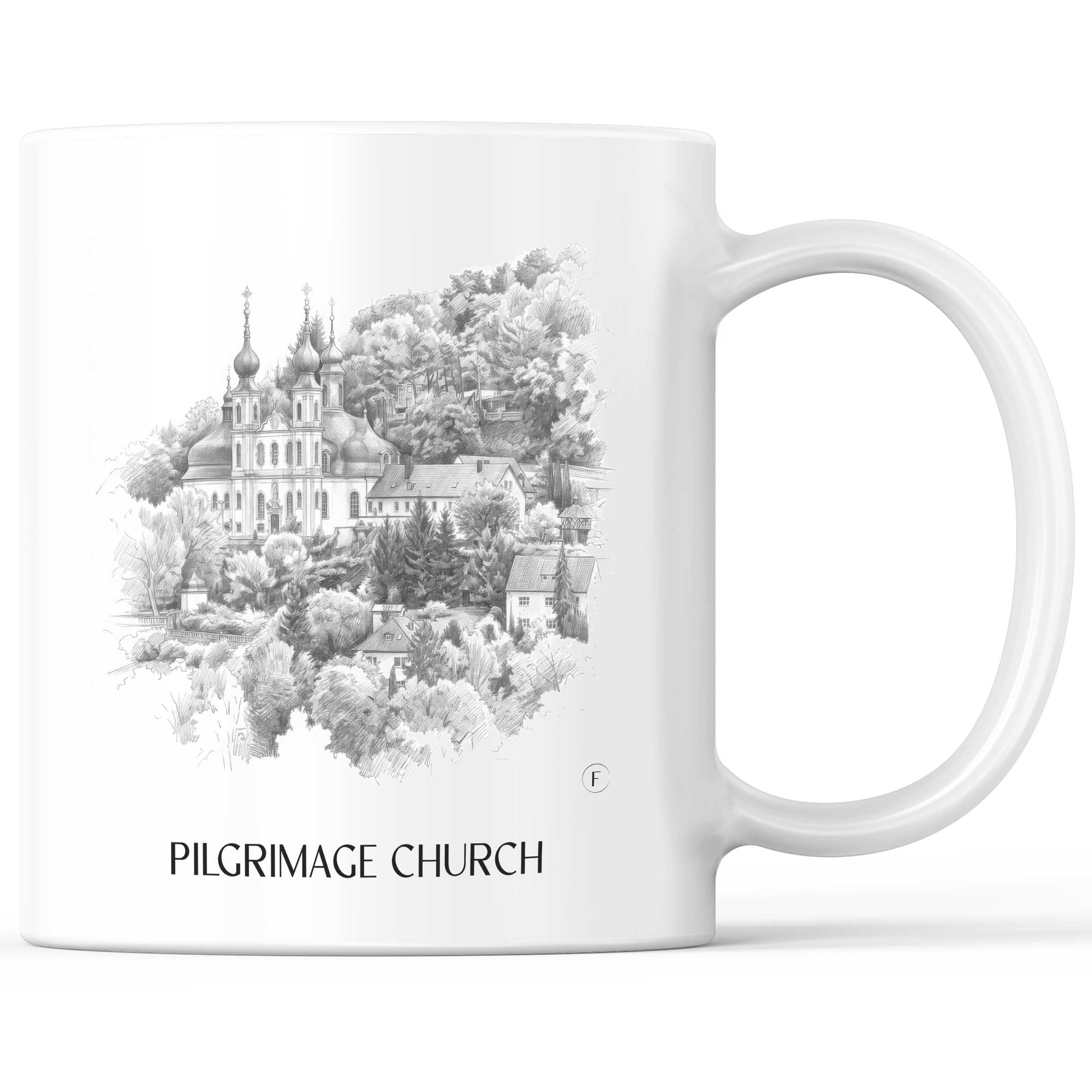 Wallfahrtskirche Kaffeebecher - Würzburg - Deutschland Becher - Kaffeetasse im Zeichnung Stil