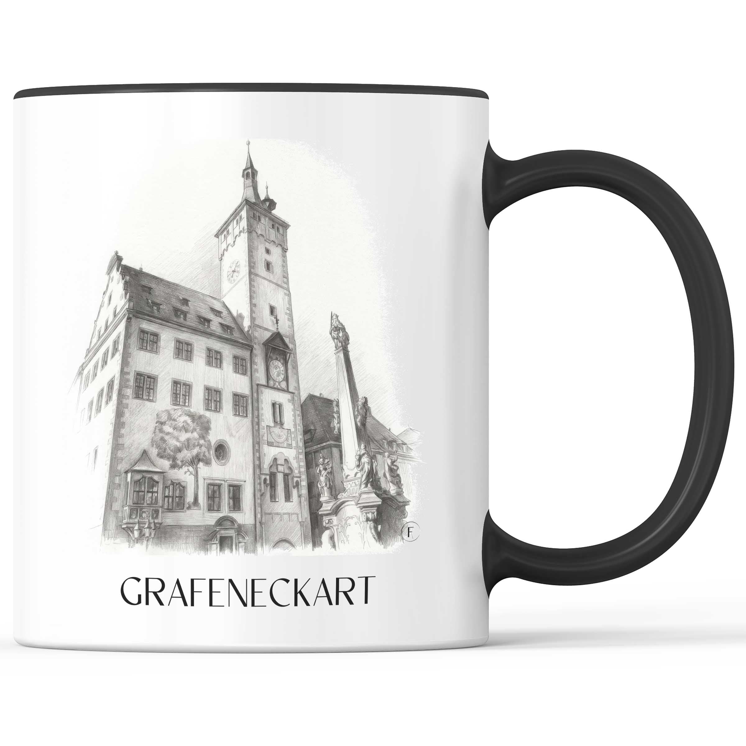 Grafeneckart Kaffeebecher - Würzburg - Deutschland Becher - Kaffeetasse im Zeichnung Stil