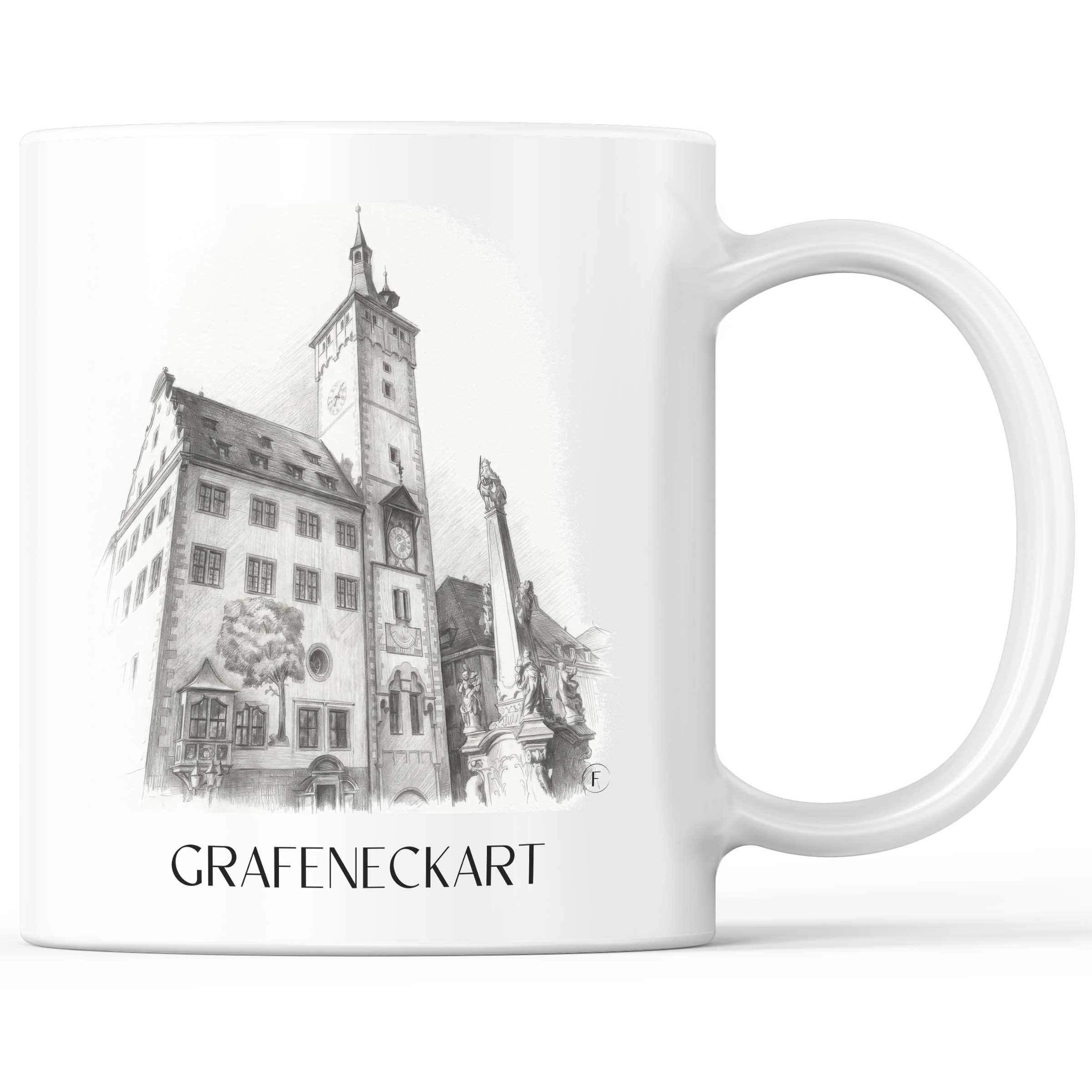 Grafeneckart Kaffeebecher - Würzburg - Deutschland Becher - Kaffeetasse im Zeichnung Stil