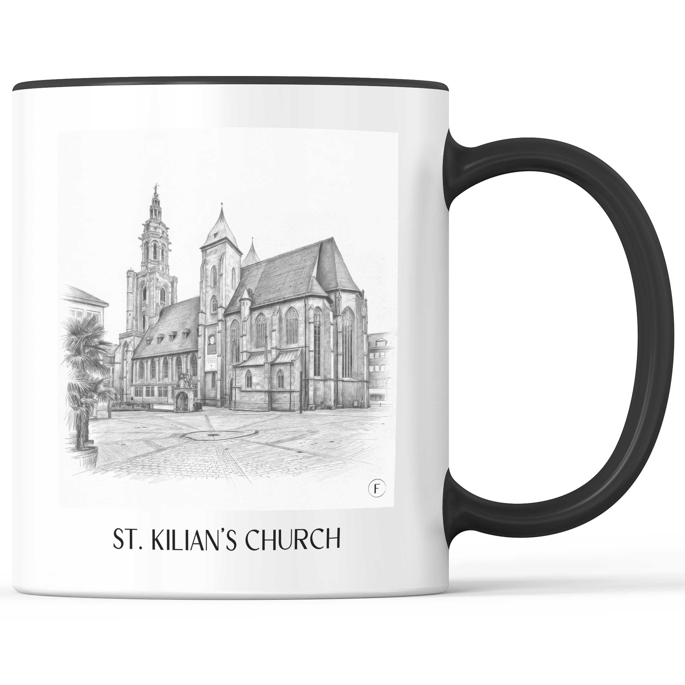 Kilianskirche Kaffeebecher - Heilbronn - Deutschland Becher - Kaffeetasse im Zeichnung Stil
