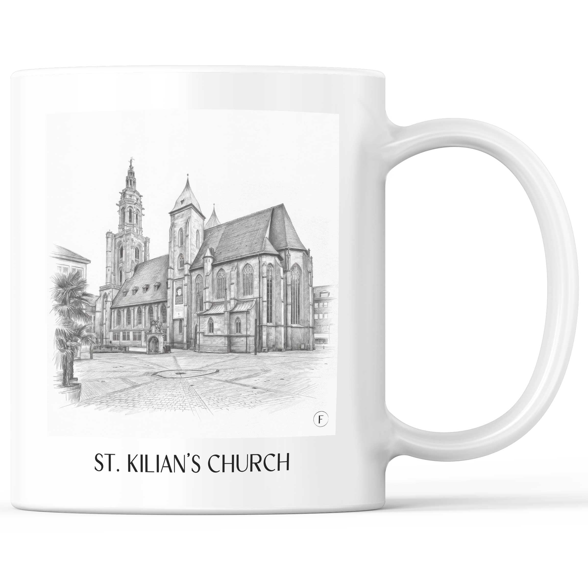 Kilianskirche Kaffeebecher - Heilbronn - Deutschland Becher - Kaffeetasse im Zeichnung Stil