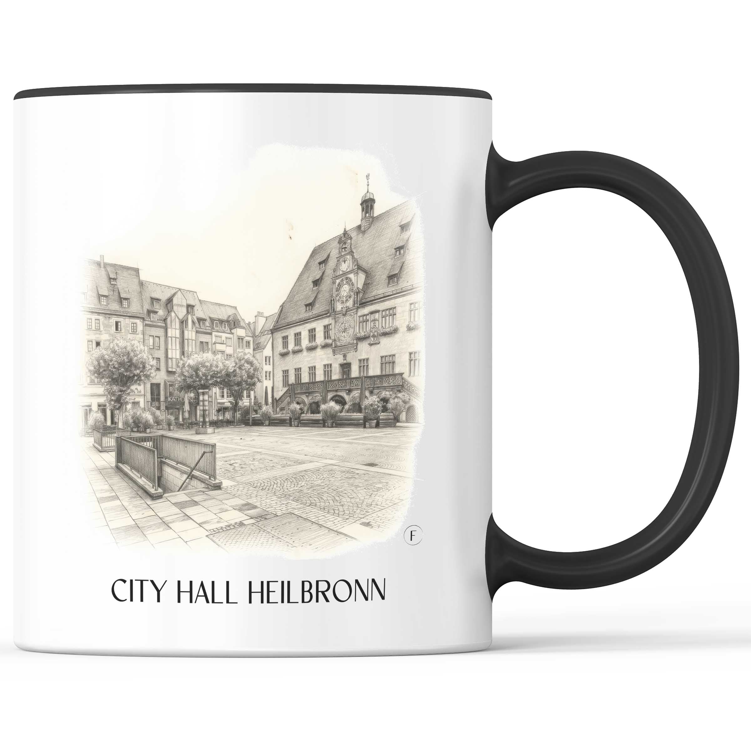 Rathaus Kaffeebecher - Heilbronn - Deutschland Becher - Kaffeetasse im Zeichnung Stil