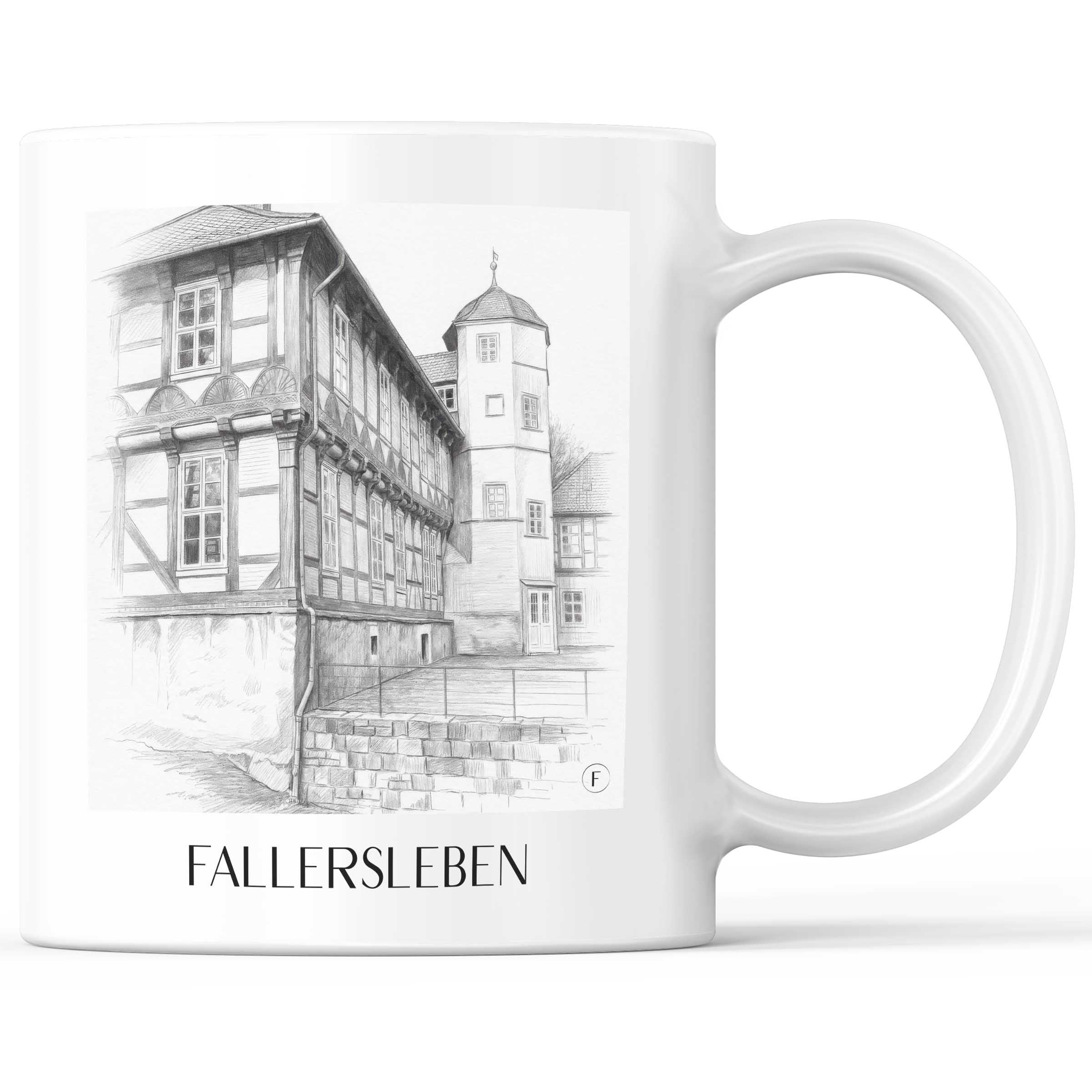Fallersleben Kaffeebecher - Wolfsburg - Deutschland Becher - Kaffeetasse im Zeichnung Stil