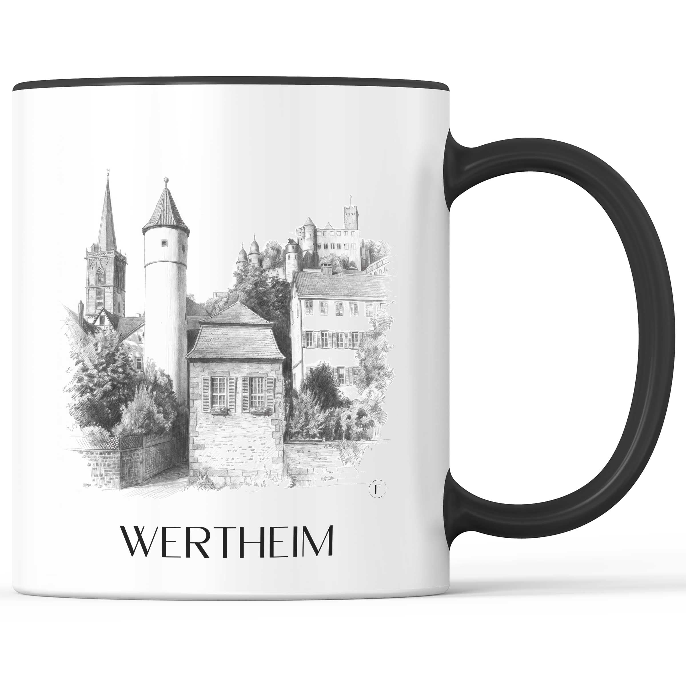 wertheim-main-tauber-tal-deutschland-kaffeebecher-bleistift-zeichnung-drawing