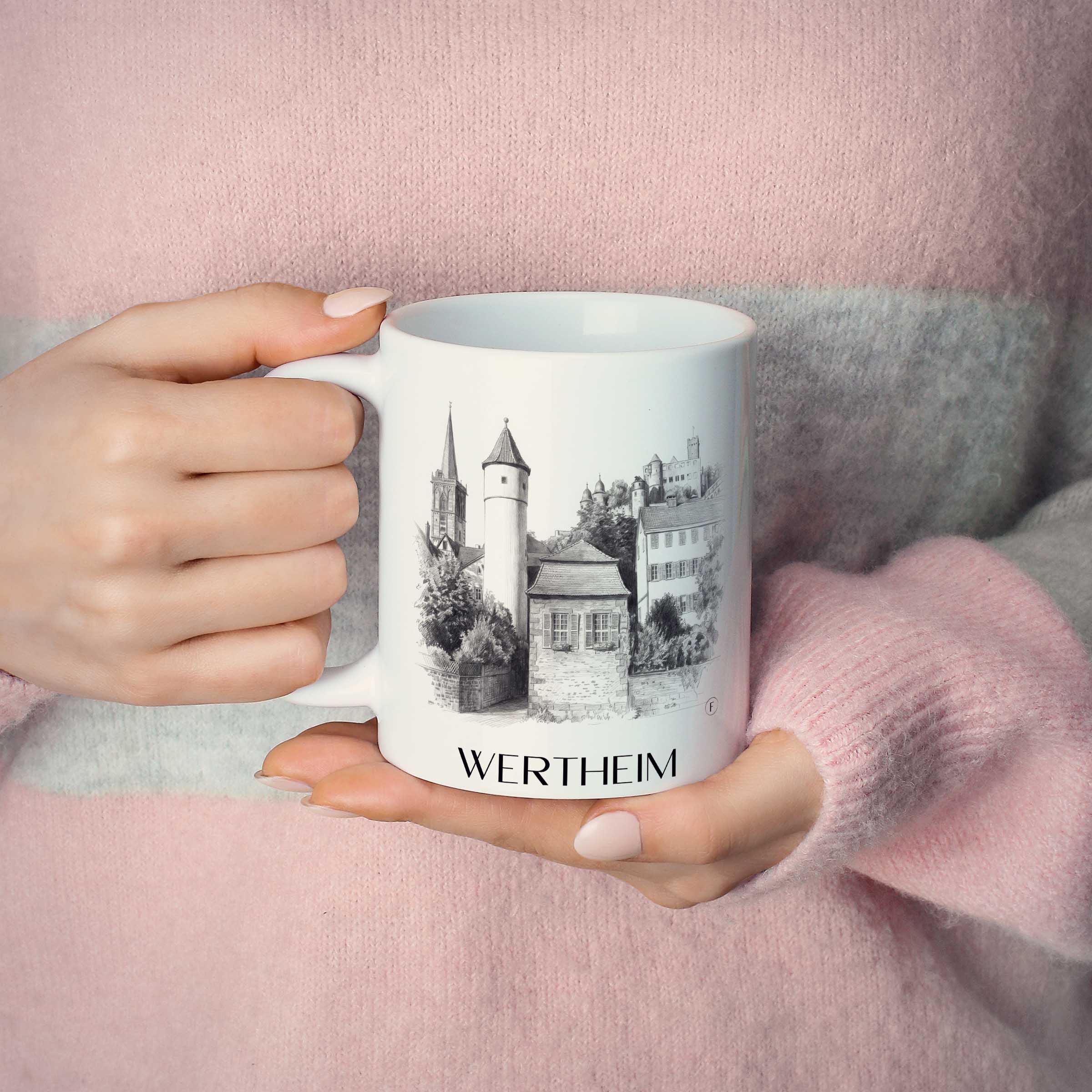 wertheim-main-tauber-tal-deutschland-kaffeebecher-bleistift-zeichnung-drawing