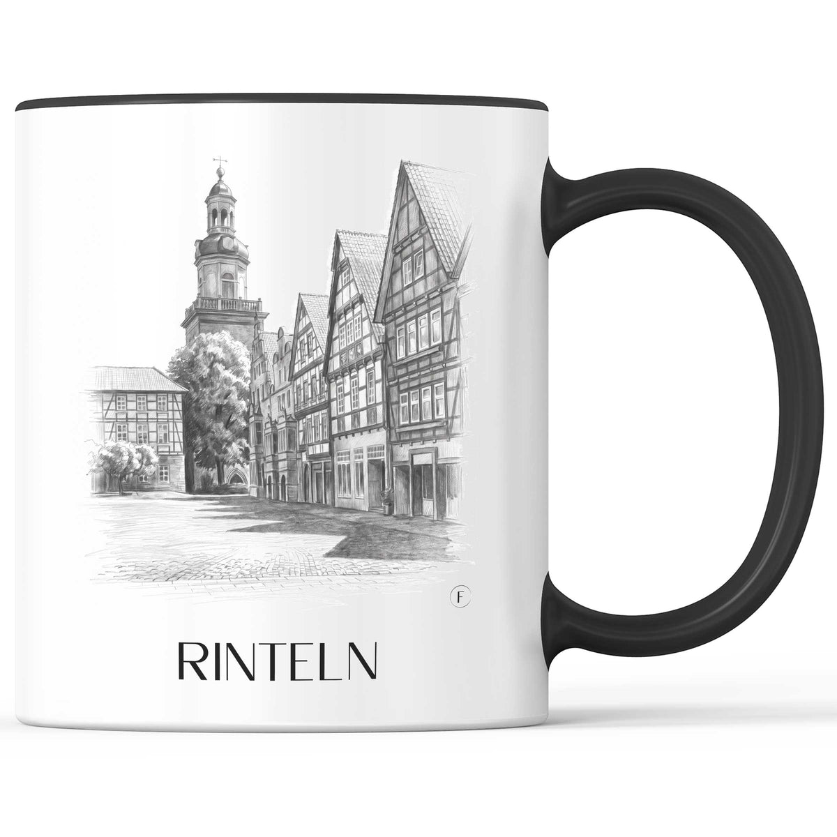 Rinteln Kaffeebecher - Niedersachsen - Deutschland Becher - Kaffeetasse im Zeichnung Stil