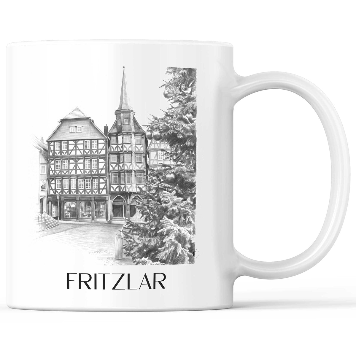Fritzlar Kaffeebecher - Hessen - Deutschland Becher - Kaffeetasse im Zeichnung Stil
