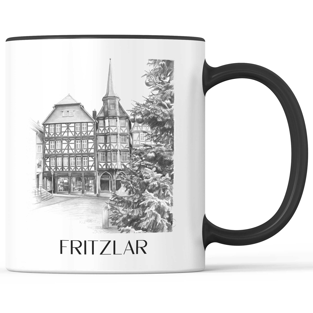 Fritzlar Kaffeebecher - Hessen - Deutschland Becher - Kaffeetasse im Zeichnung Stil