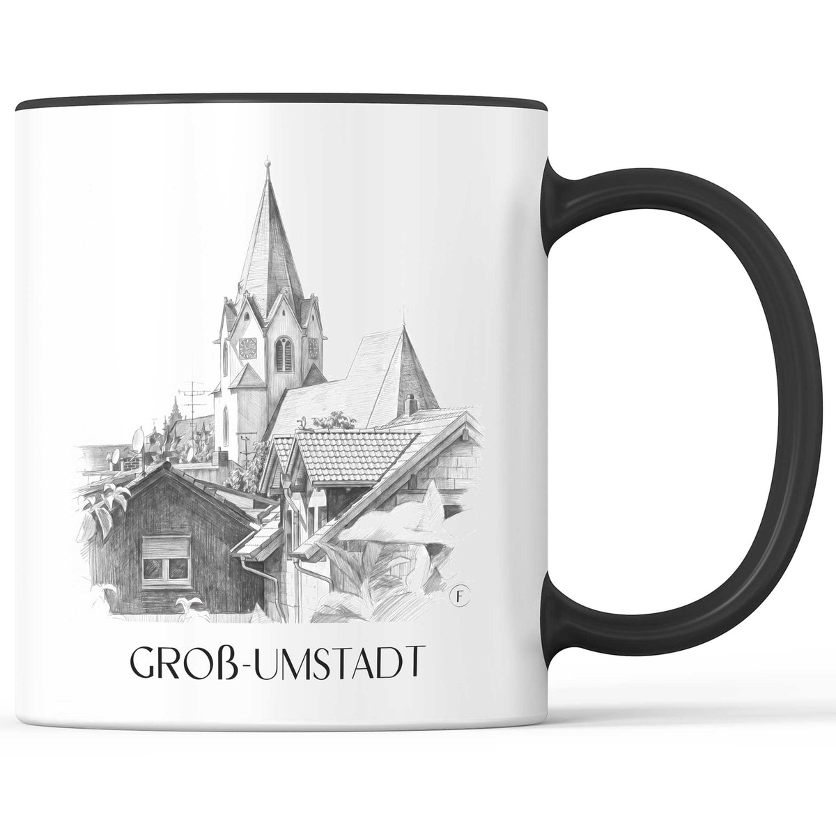 Groß-Umstadt Kaffeebecher - Odenwald - Deutschland Becher - Kaffeetasse im Zeichnung Stil