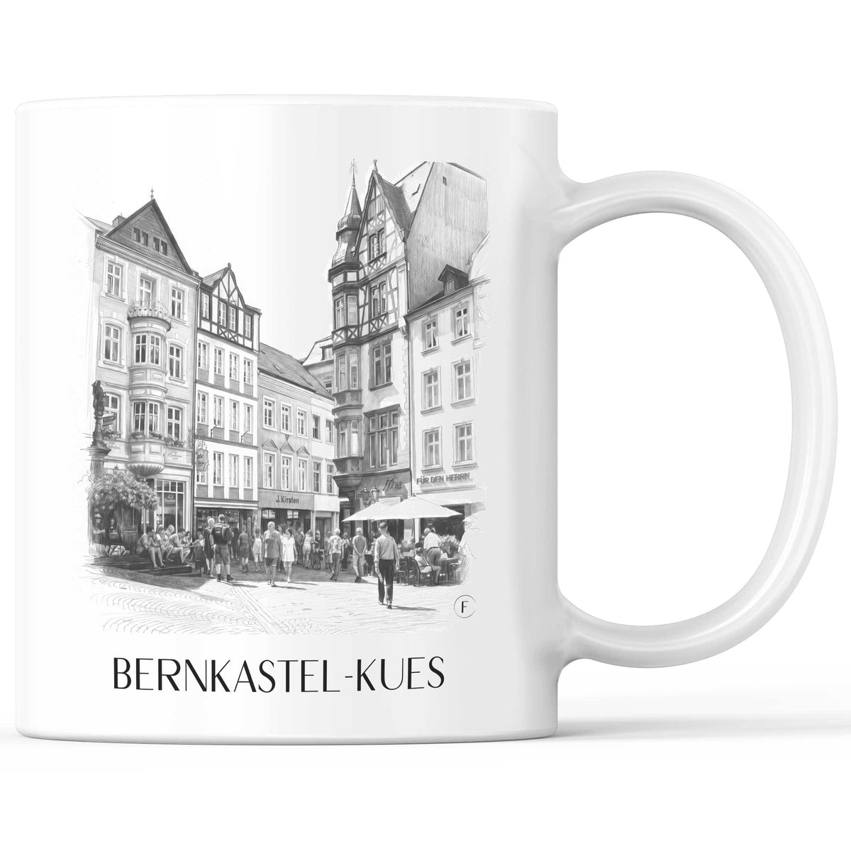 Bernkastel-Kues Kaffeebecher - Rheinland-Pfalz - Deutschland Becher - Kaffeetasse im Zeichnung Stil