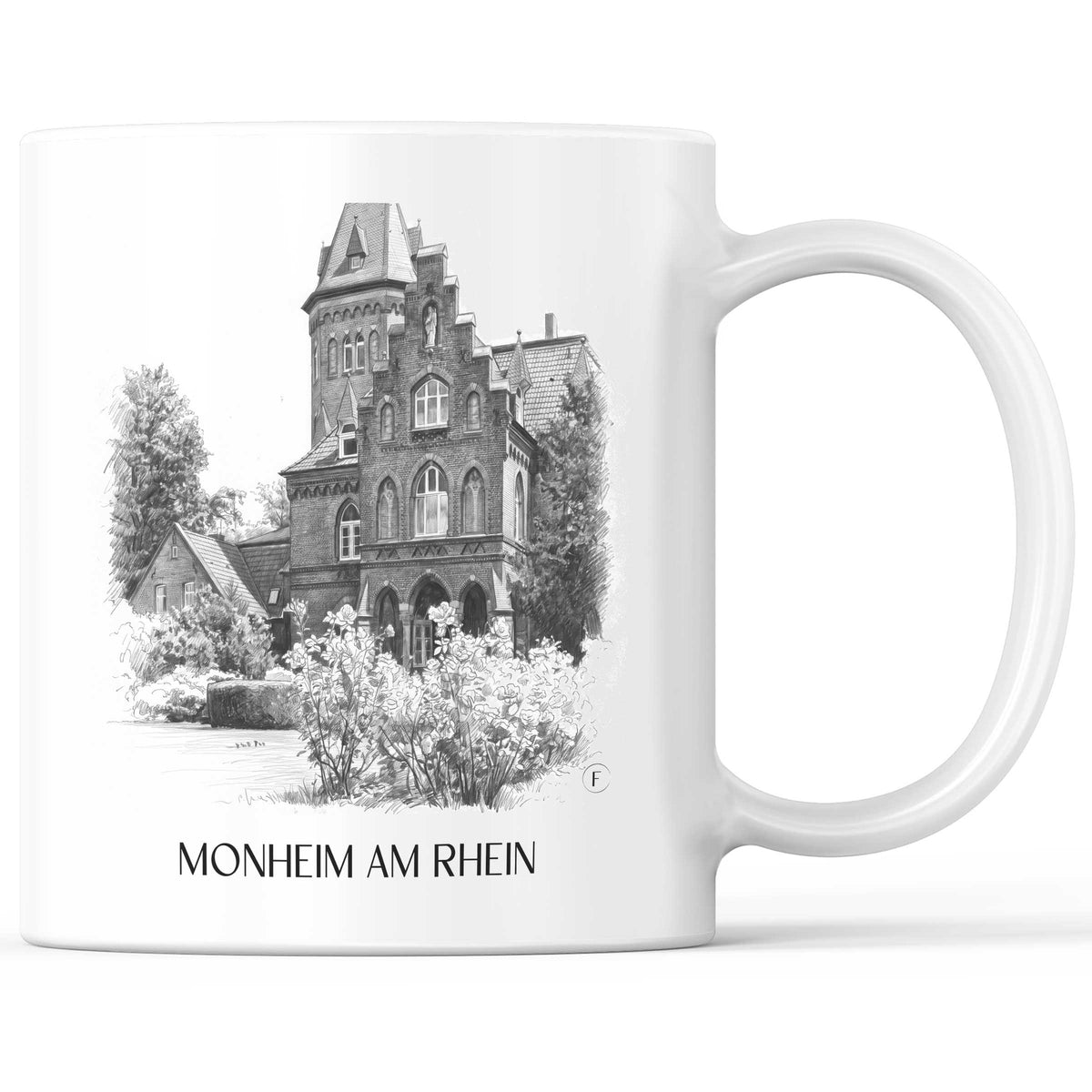 Monheim am Rhein Kaffeebecher - Rheinland - Deutschland Becher - Kaffeetasse im Zeichnung Stil