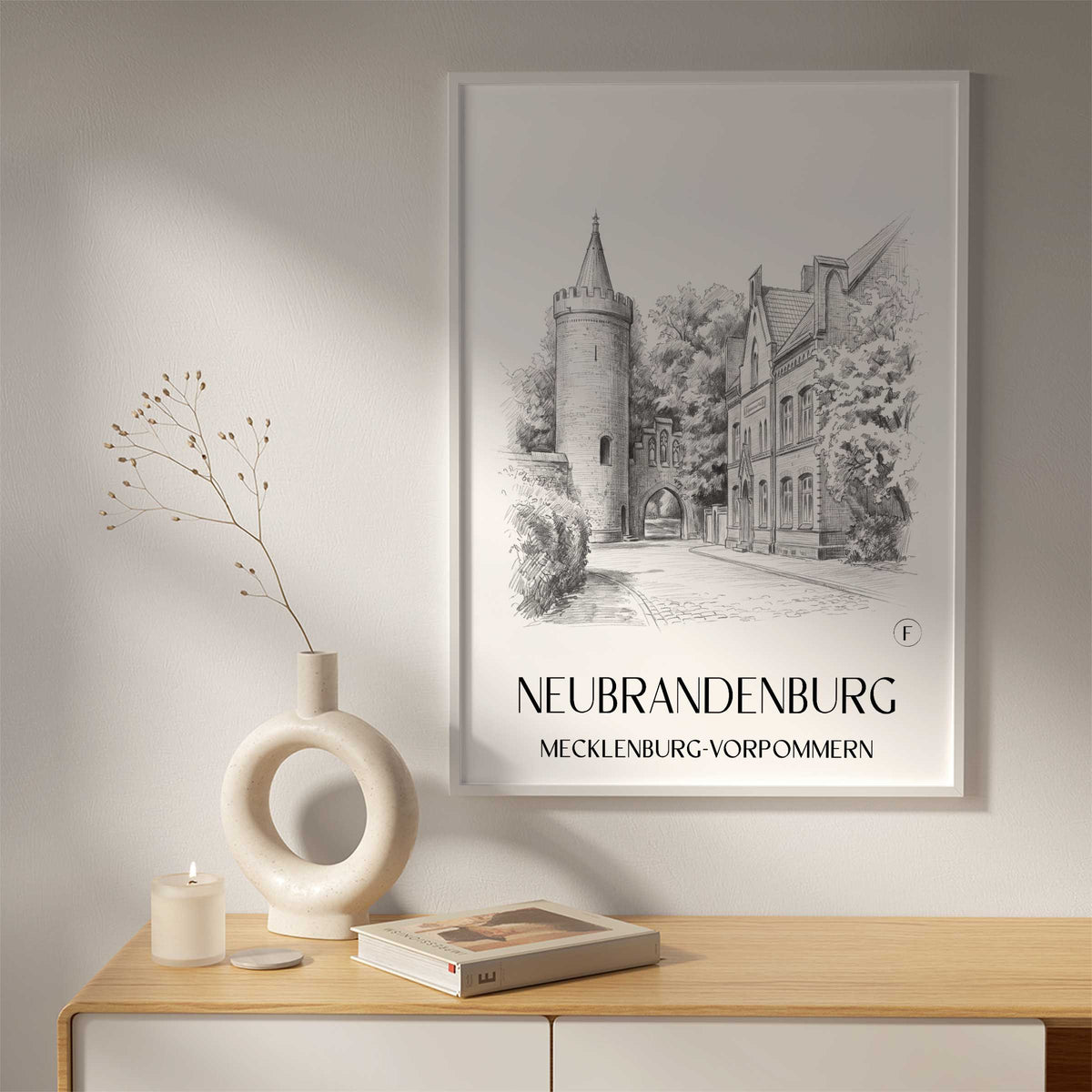 neubrandenburg-mecklenburg-vorpommern-deutschland-poster-bleistift-zeichnung-drawing