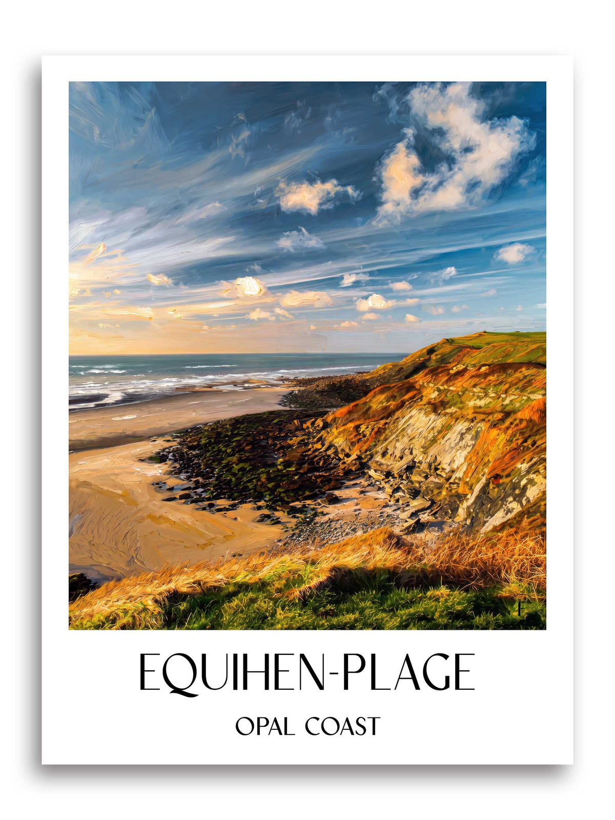 Équihen-Plage Poster - Côte d'Opale - Frankreich Kunstdruck - Ölgemälde von A4 bis A1 - favplace