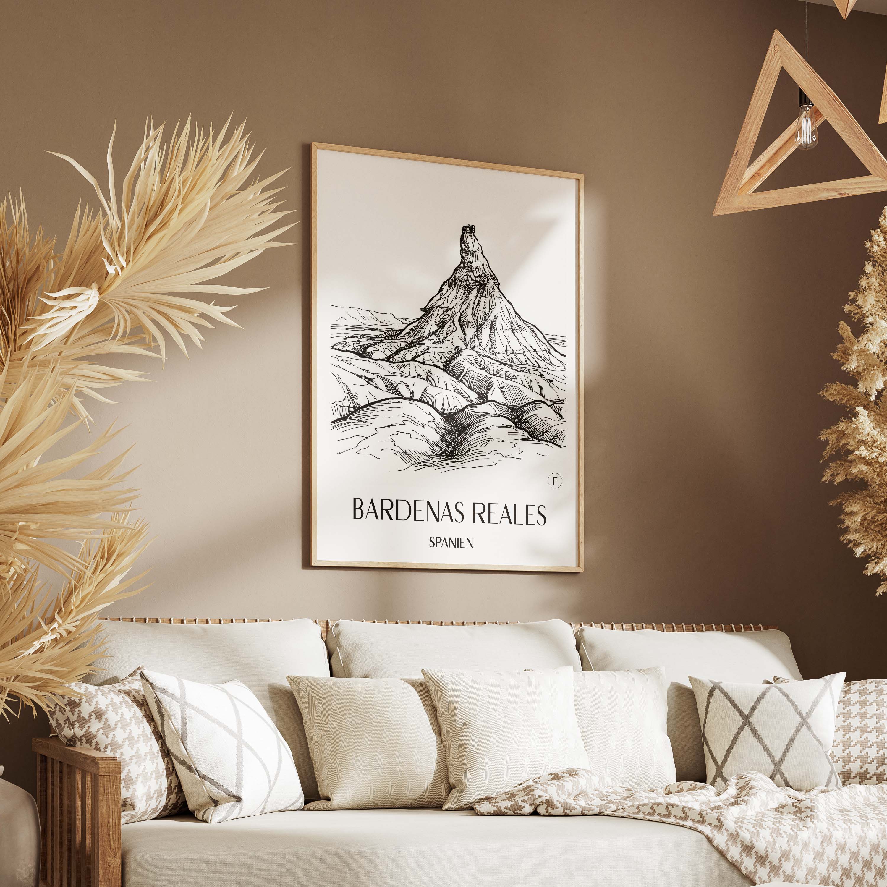 bardenas-reales-spanien-spanien-poster-skizze