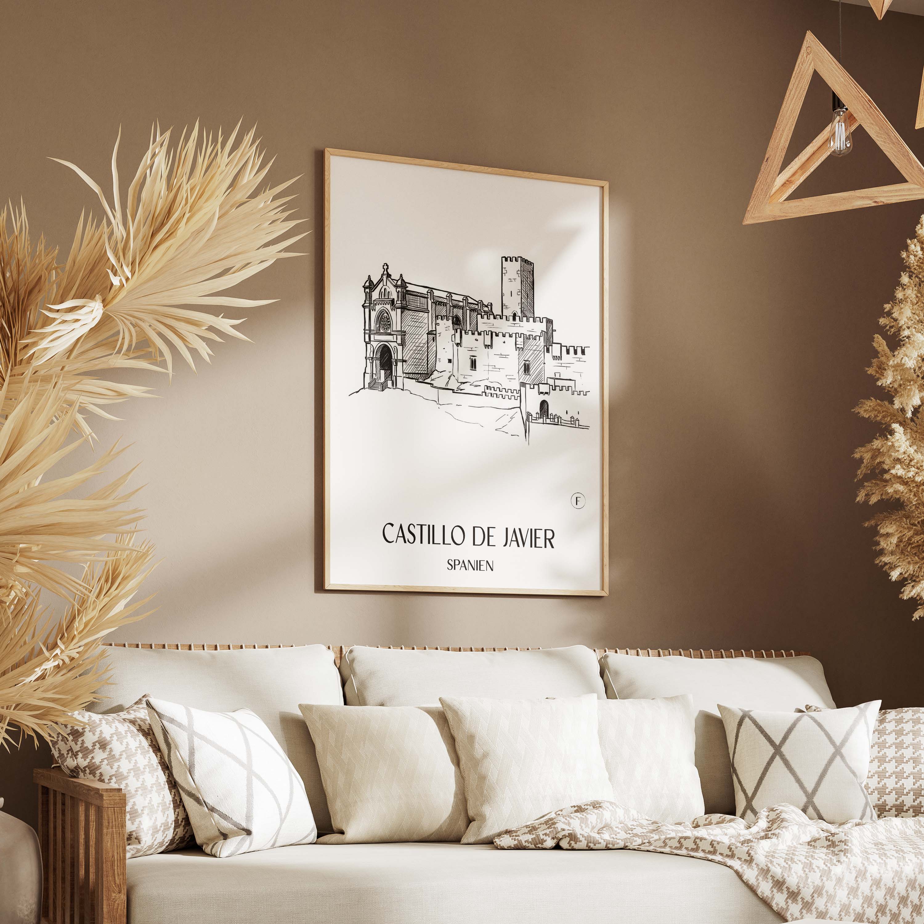 castillo-de-javier-spanien-spanien-poster-skizze