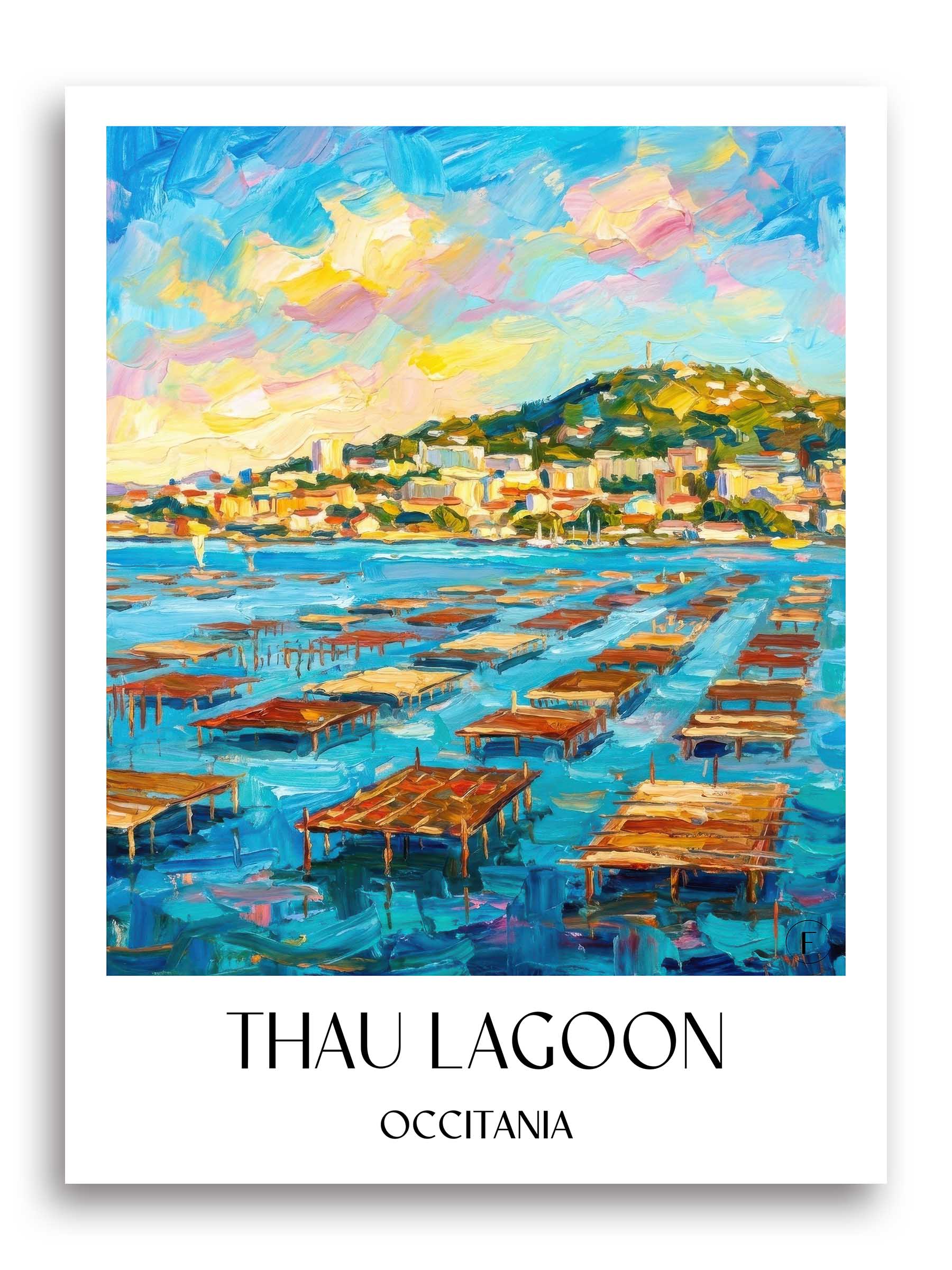 Étang de Thau Poster - Okzitanien - Frankreich Kunstdruck - Ölgemälde von A4 bis A1 - favplace