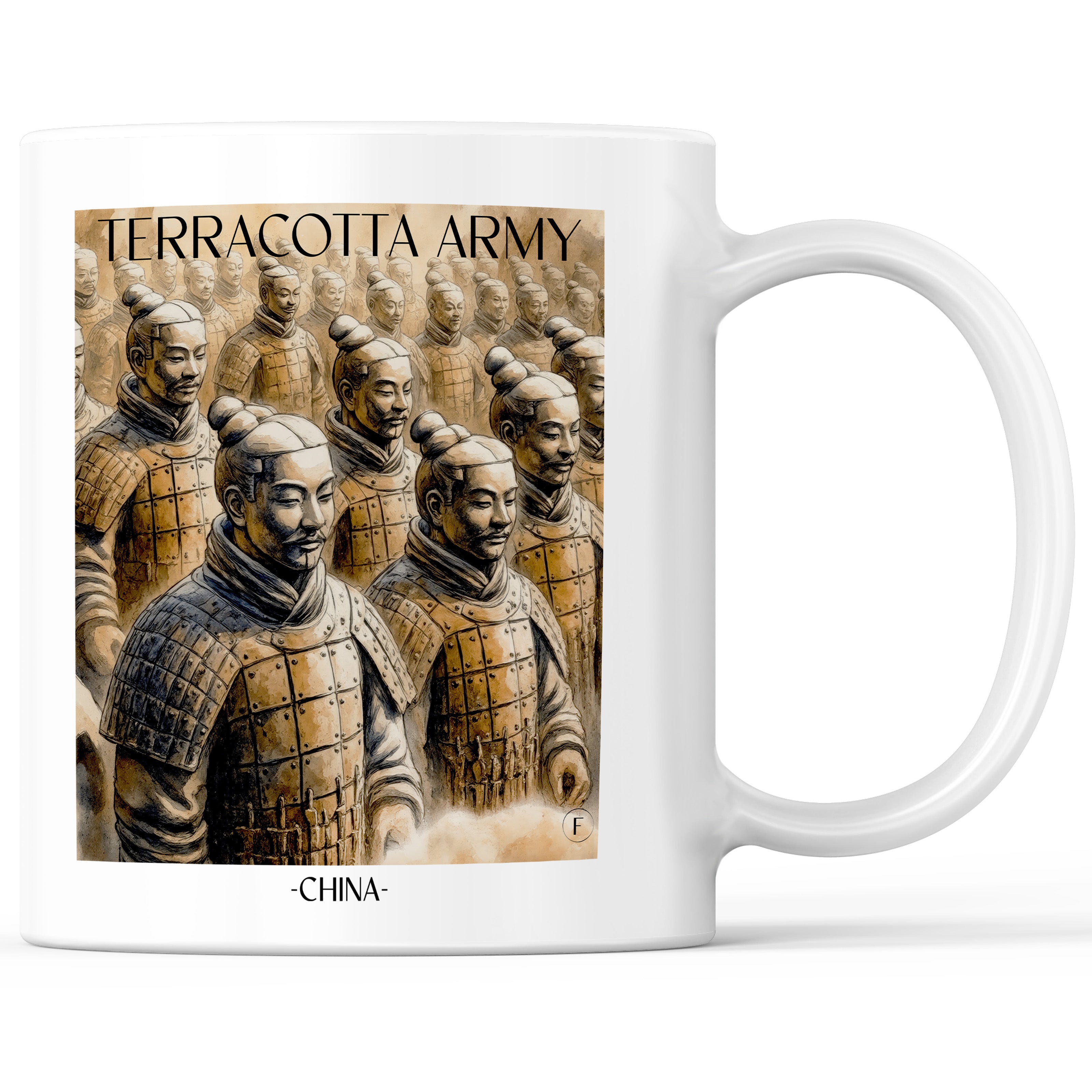 terracotta Armee, China - China Becher - Kaffeetasse im Aquarell Stil - favplace