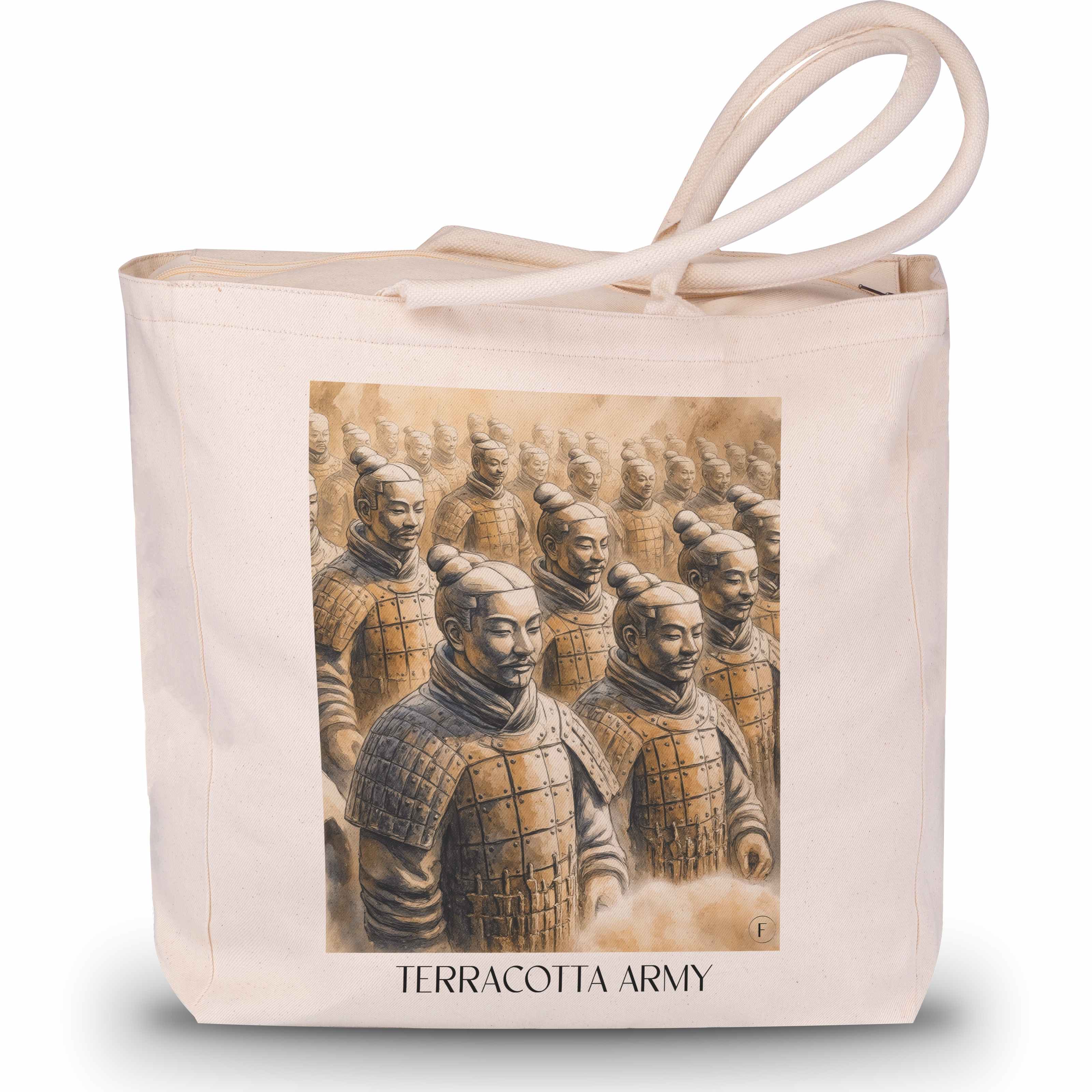 terracotta Armee, China - China Tote Bag - Einkaufstasche im Aquarell Stil - favplace