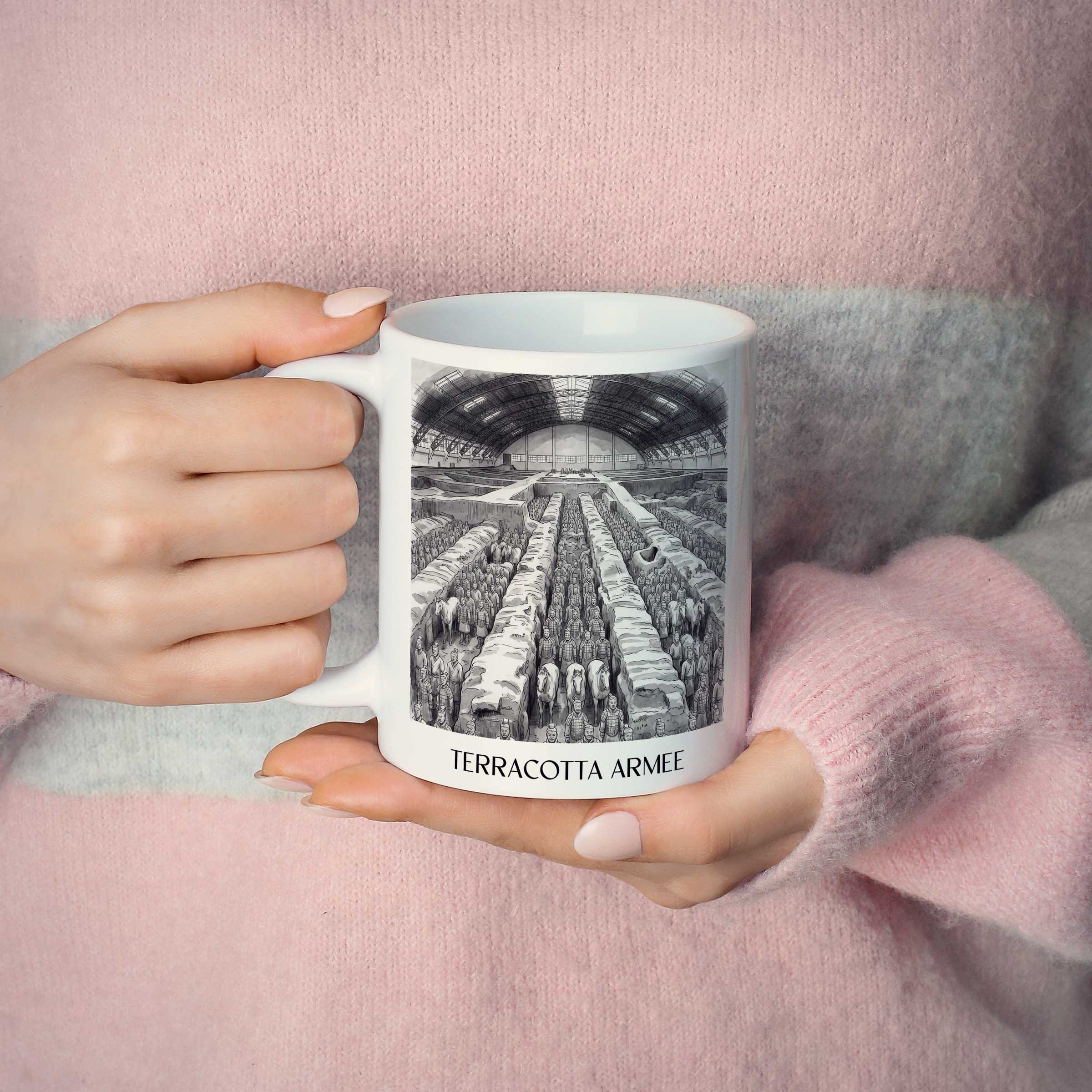 terrakotta-armee-china-kaffeebecher-aquarell-schwarz-weiss