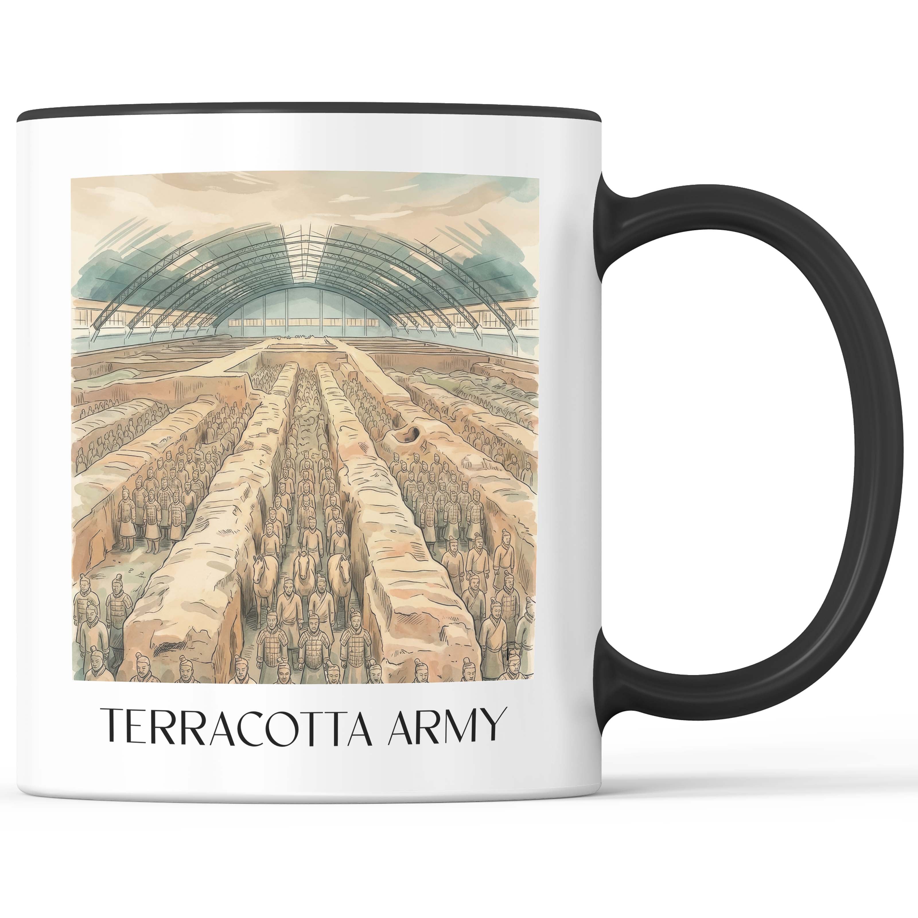 terrakotta Armee - China Becher - Kaffeetasse im Aquarell Stil - favplace