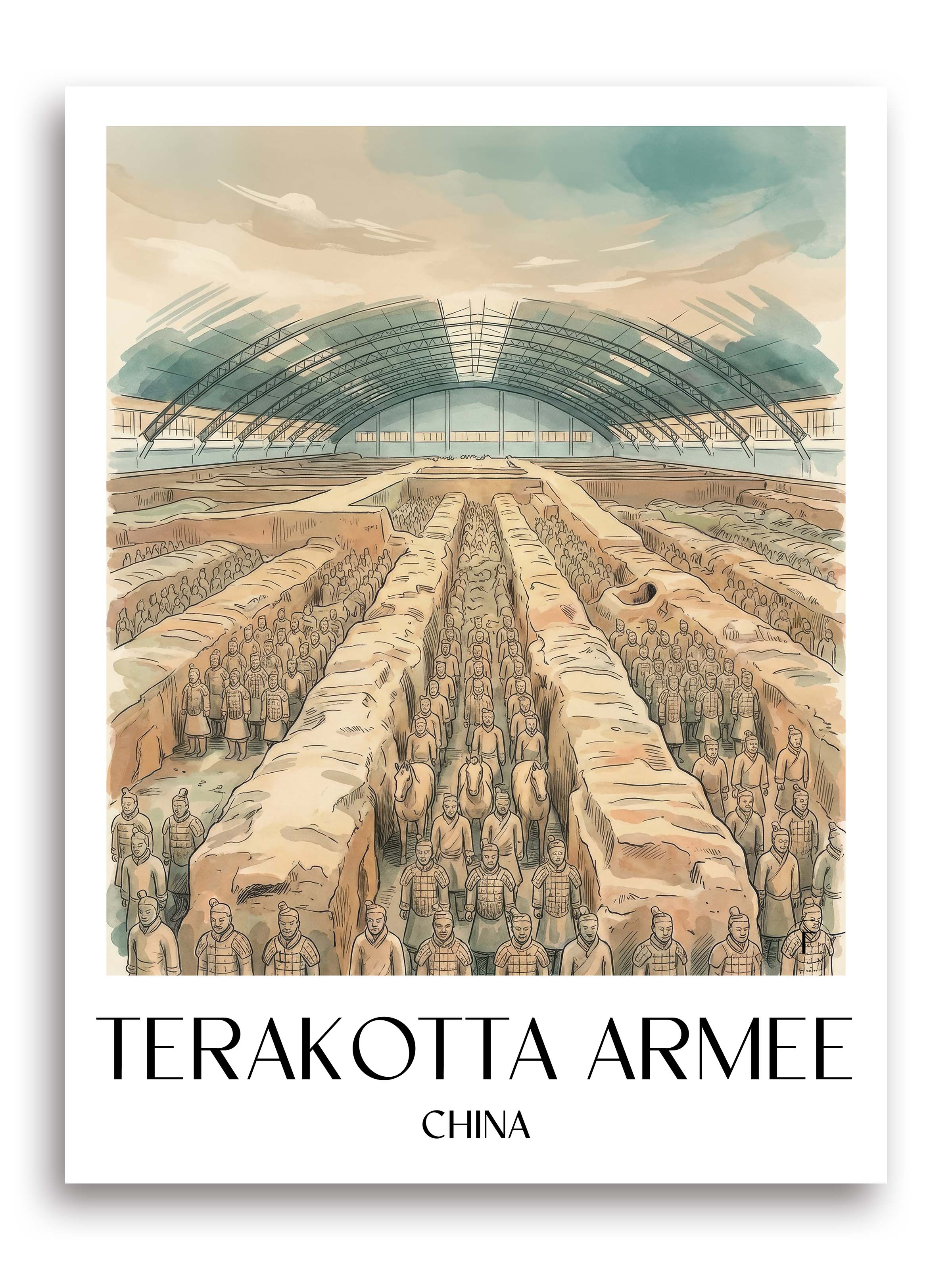 terrakotta-armee-china-poster-aquarell