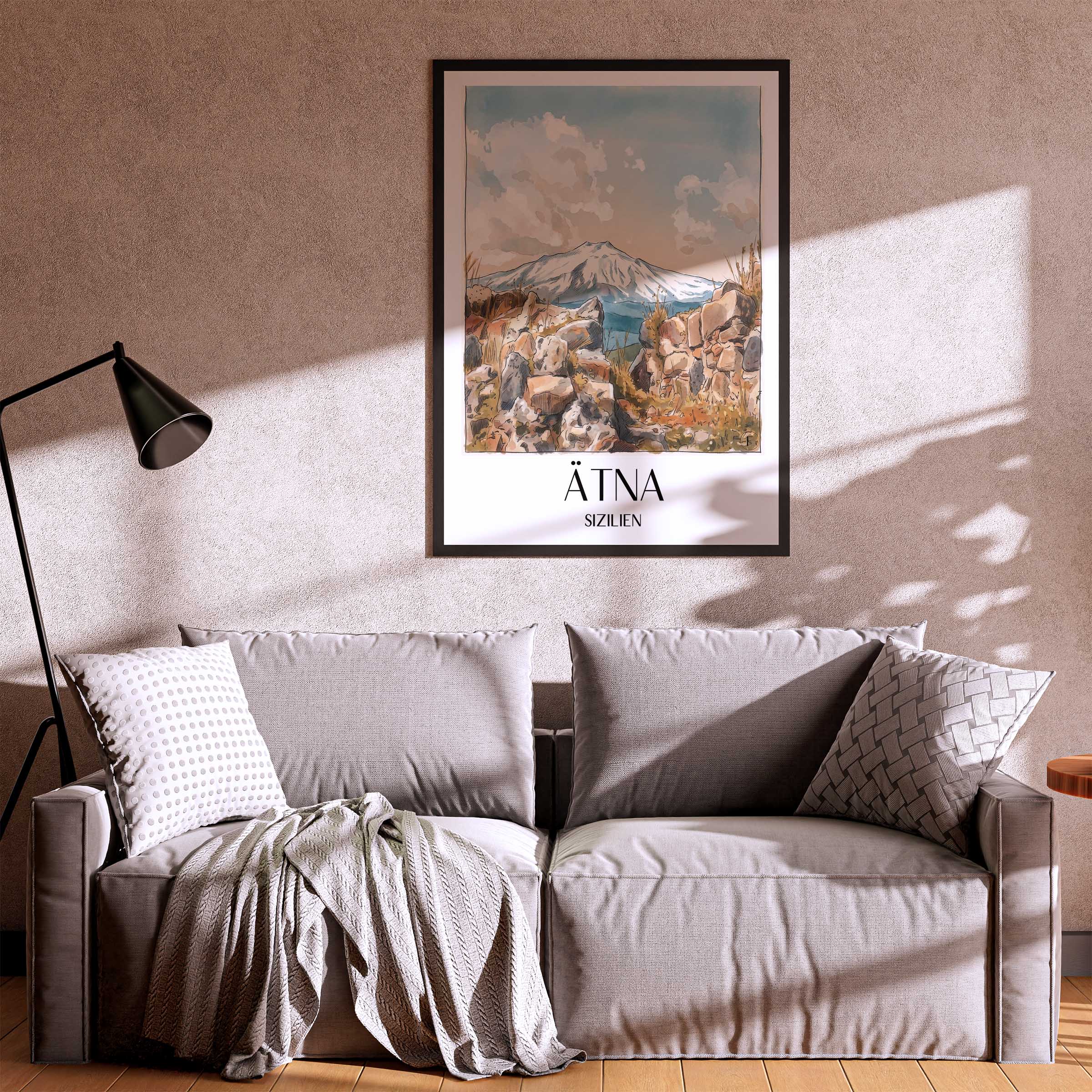ätna-sizilien-italien-poster-aquarell