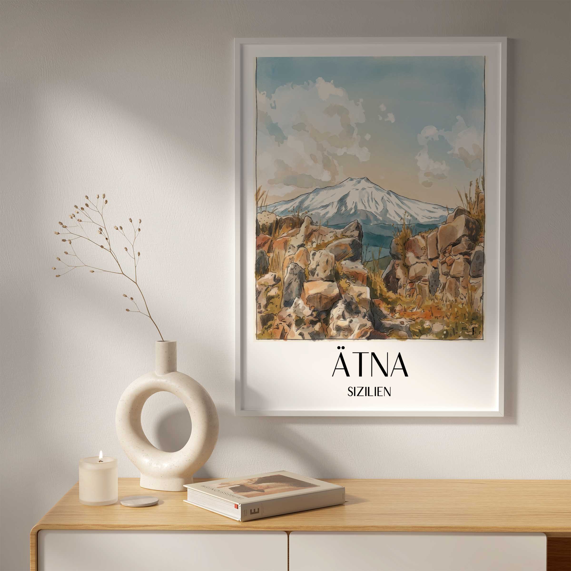 ätna-sizilien-italien-poster-aquarell