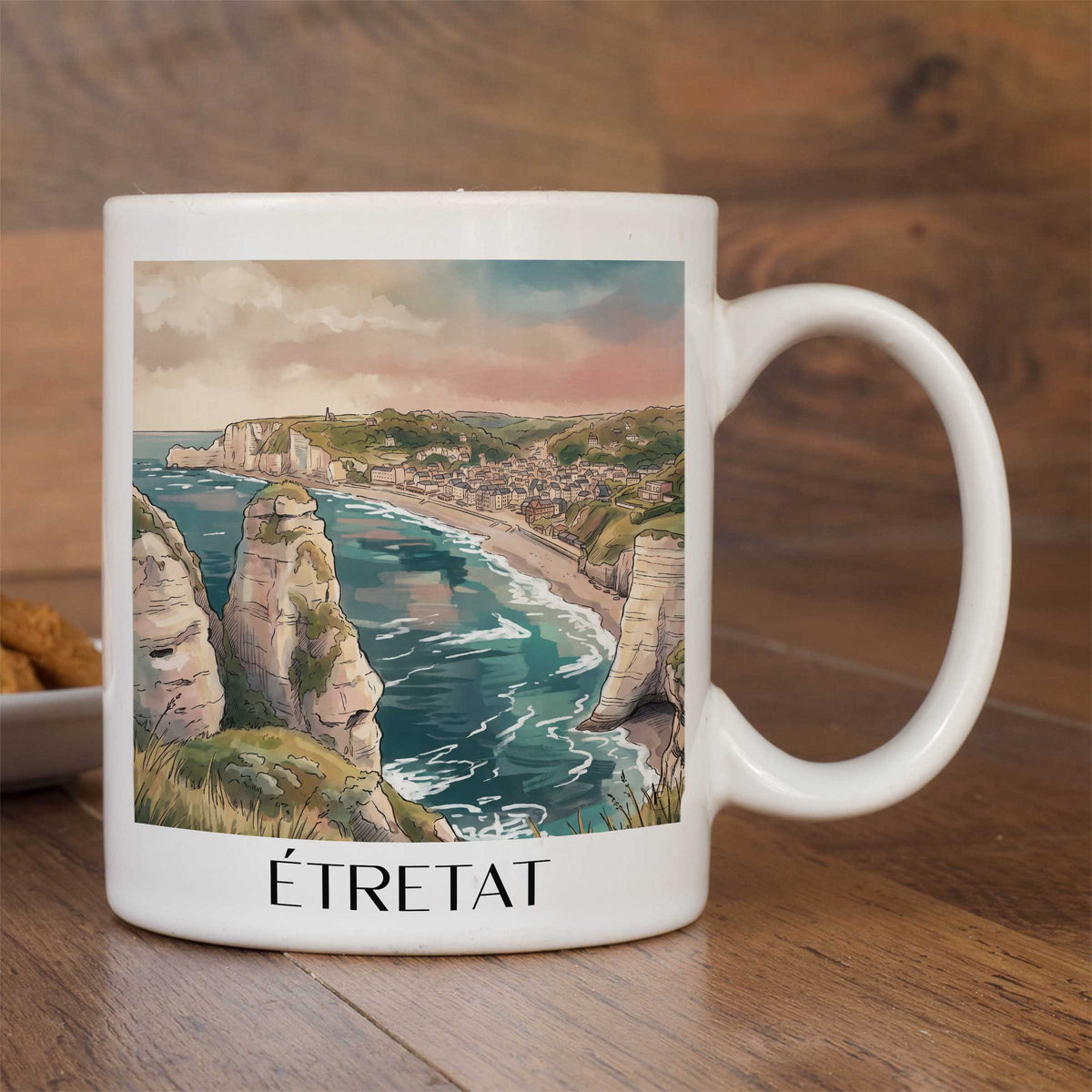 étretat-côte-d'albâtre-frankreich-kaffeebecher-aquarell