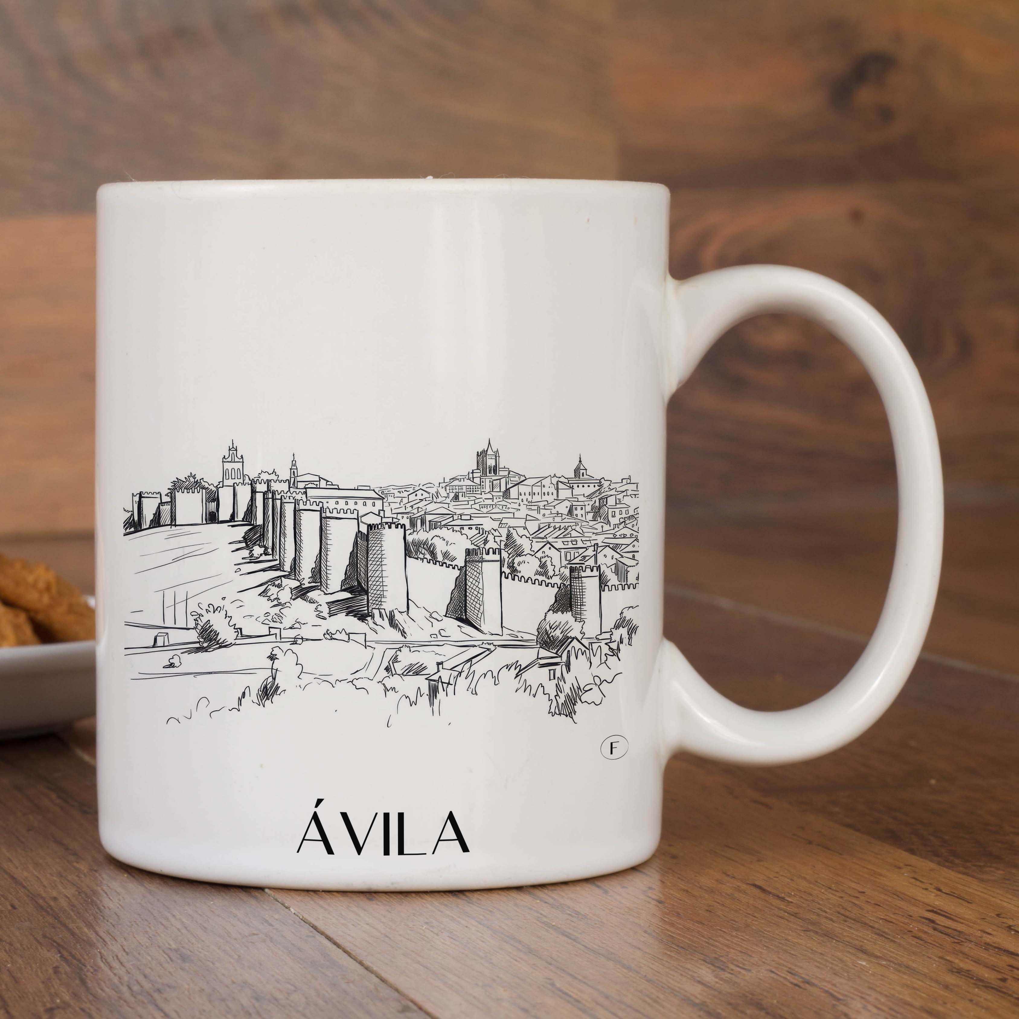 ávila-spanien-spanien-kaffeebecher-skizze