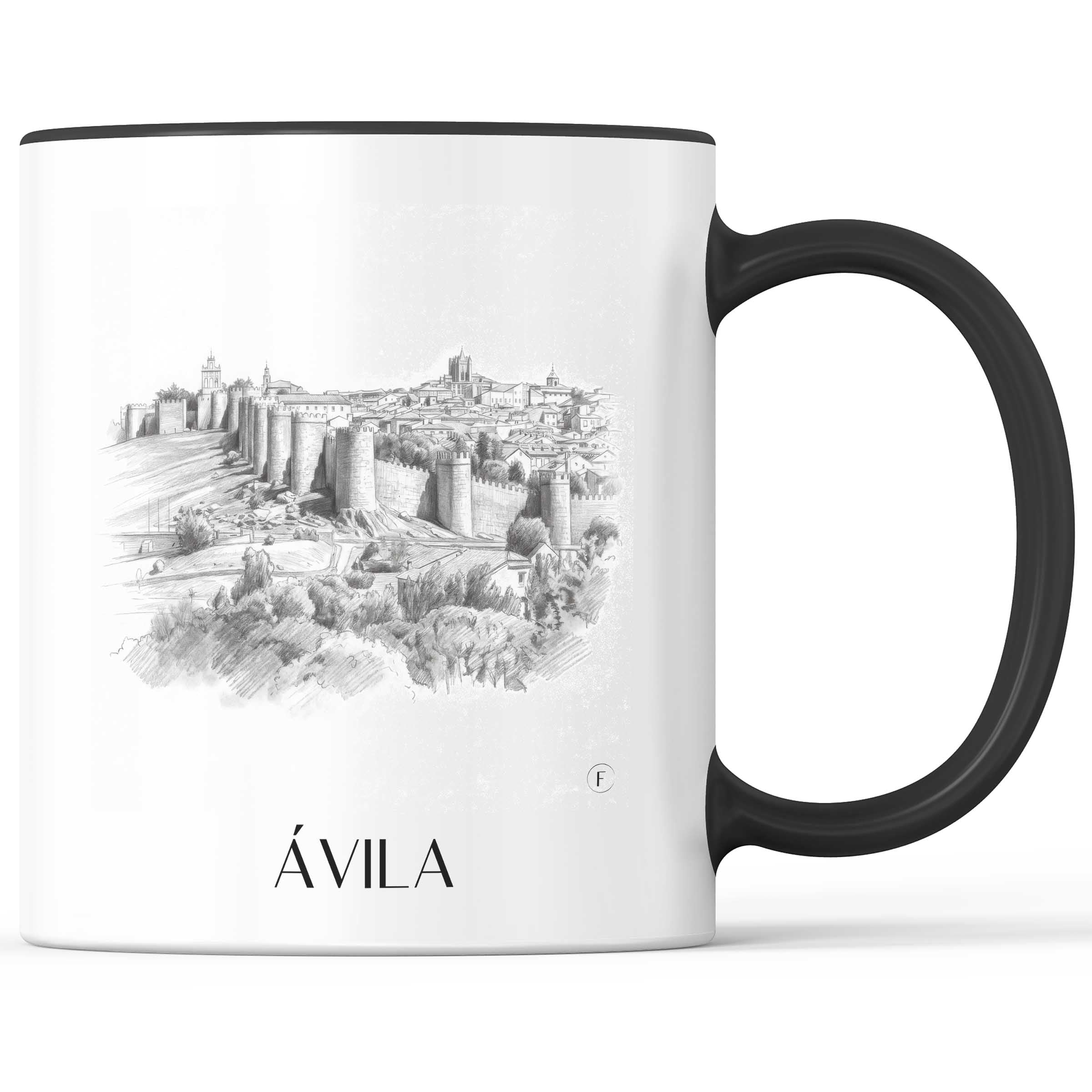 ávila-spanien-spanien-kaffeebecher-bleistift-zeichnung-drawing