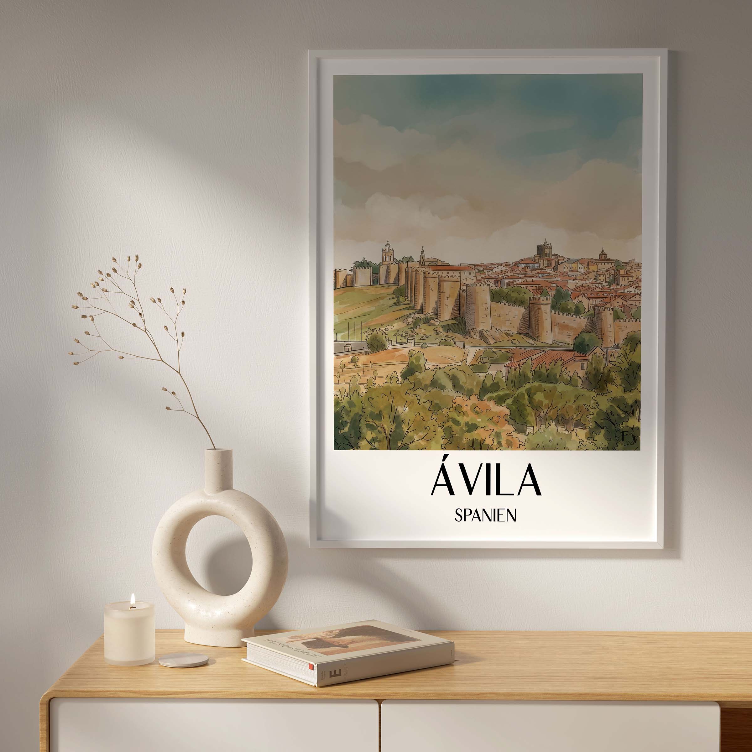 ávila-spanien-spanien-poster-aquarell