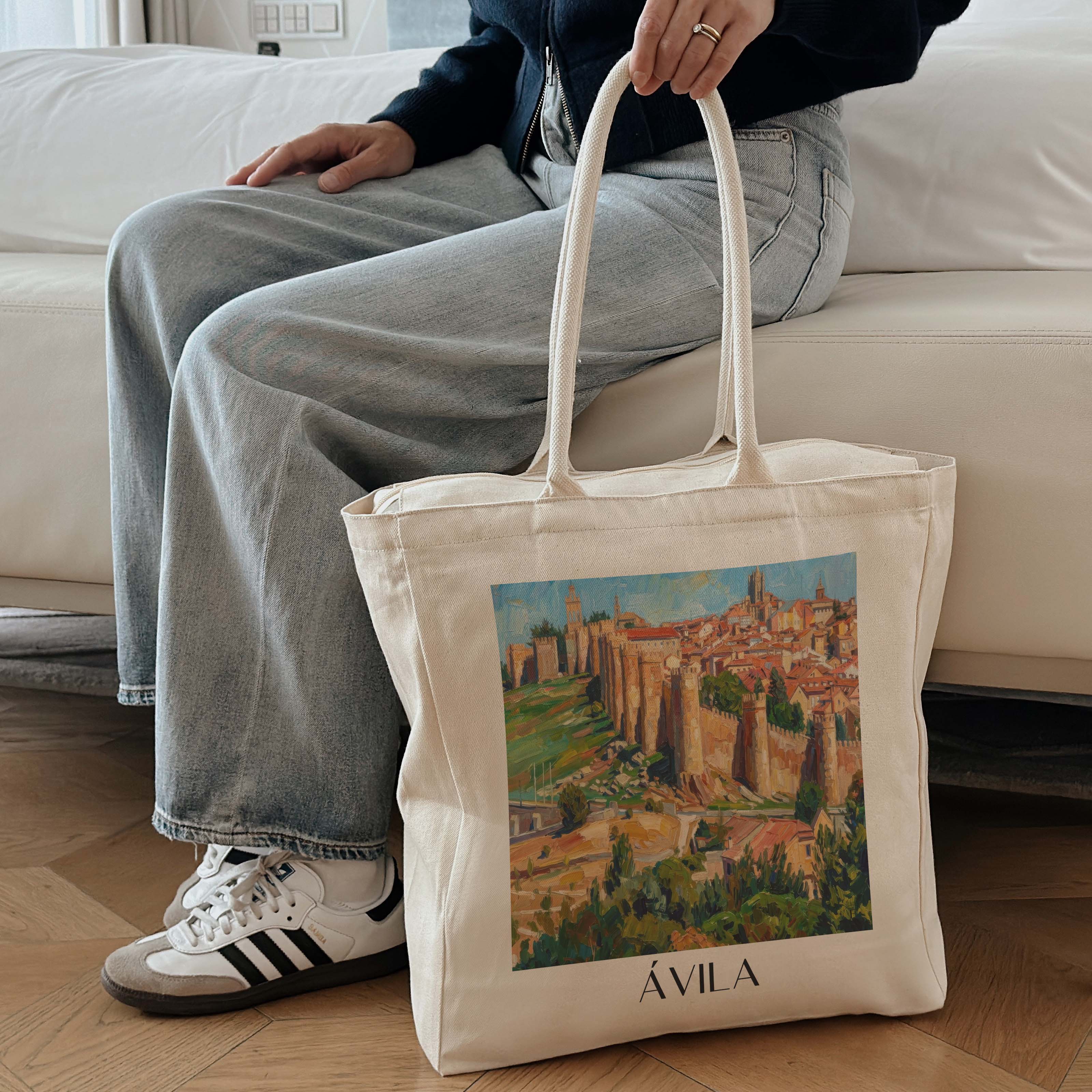 ávila-spanien-spanien-einkaufstasche-oil-painting-oelgemaelde