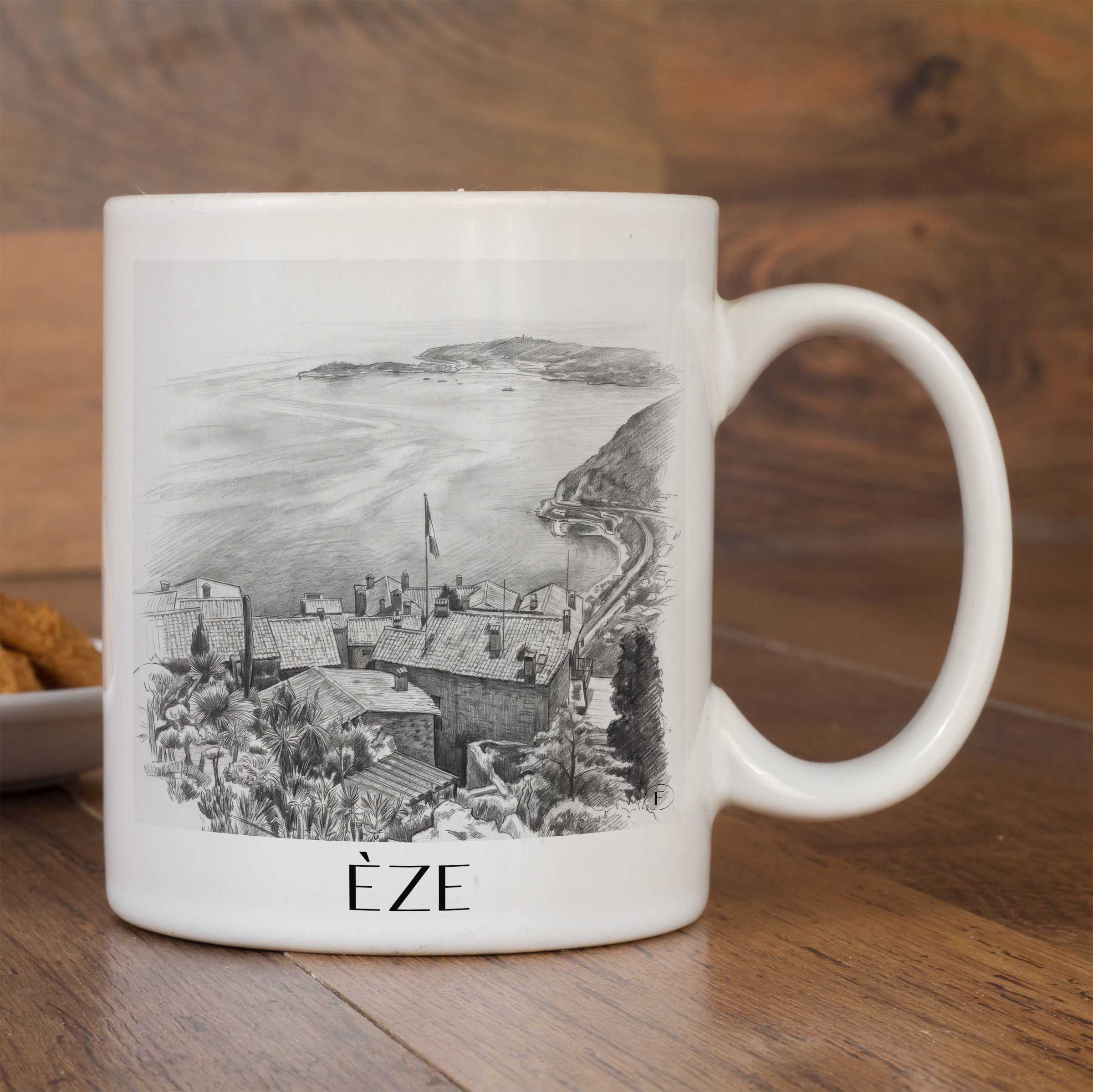 èze-frankreich-kaffeebecher-bleistift-zeichnung-drawing
