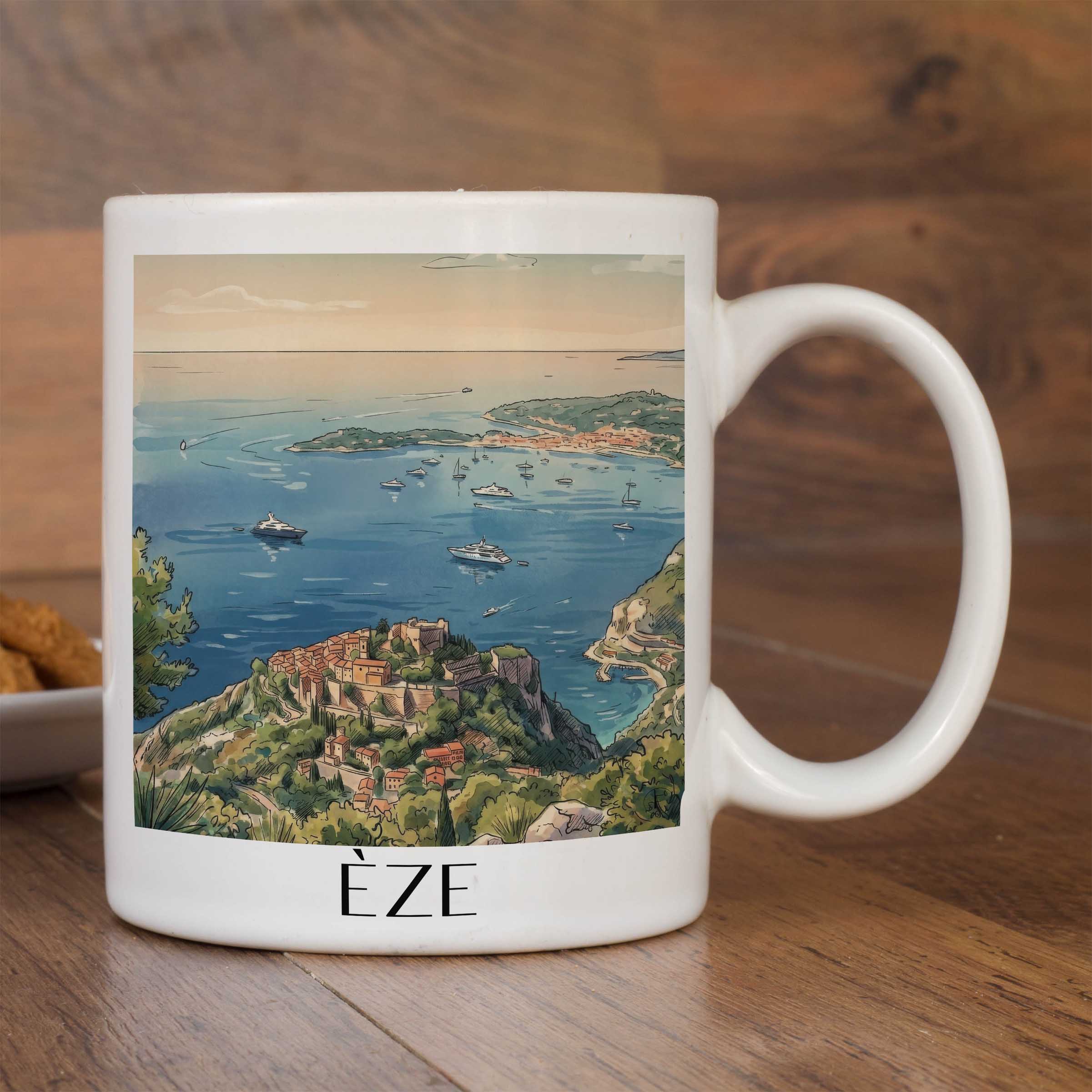 èze--côte-d´azur-frankreich-kaffeebecher-aquarell