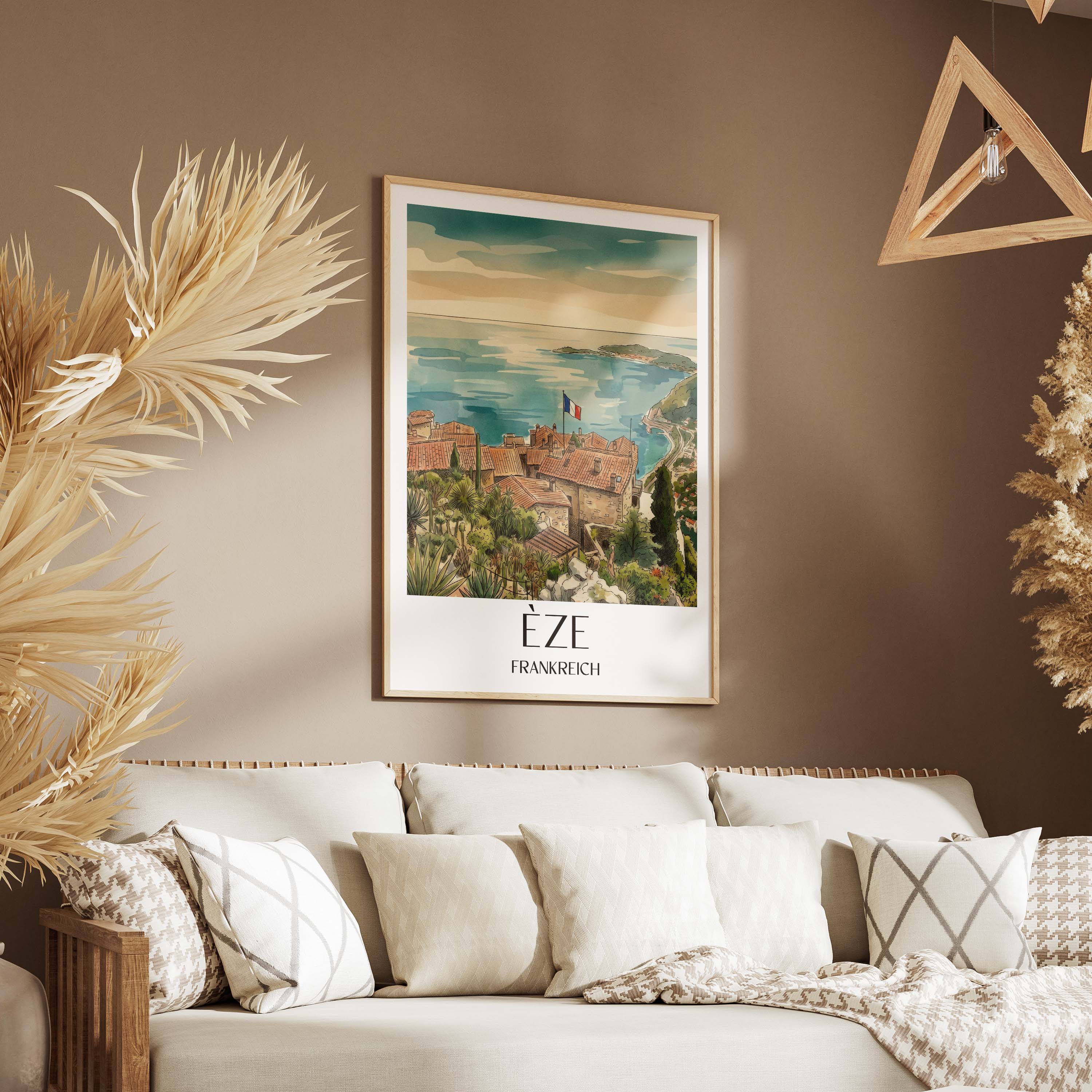èze-frankreich-poster-aquarell